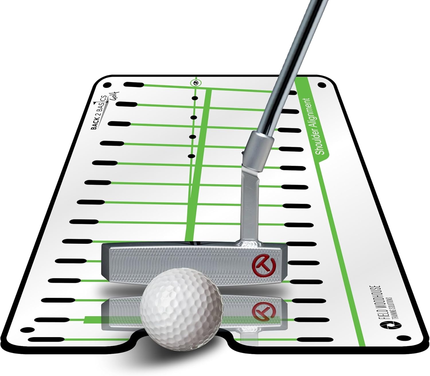 BACK 2 BASICS Golf Putting Mirror Golf Putting Aid Putter Practice Dual Sided Alignment Tool Indoor Training Posture Arc Mirror for Men & Women Compact Portable Setup Precision Swings