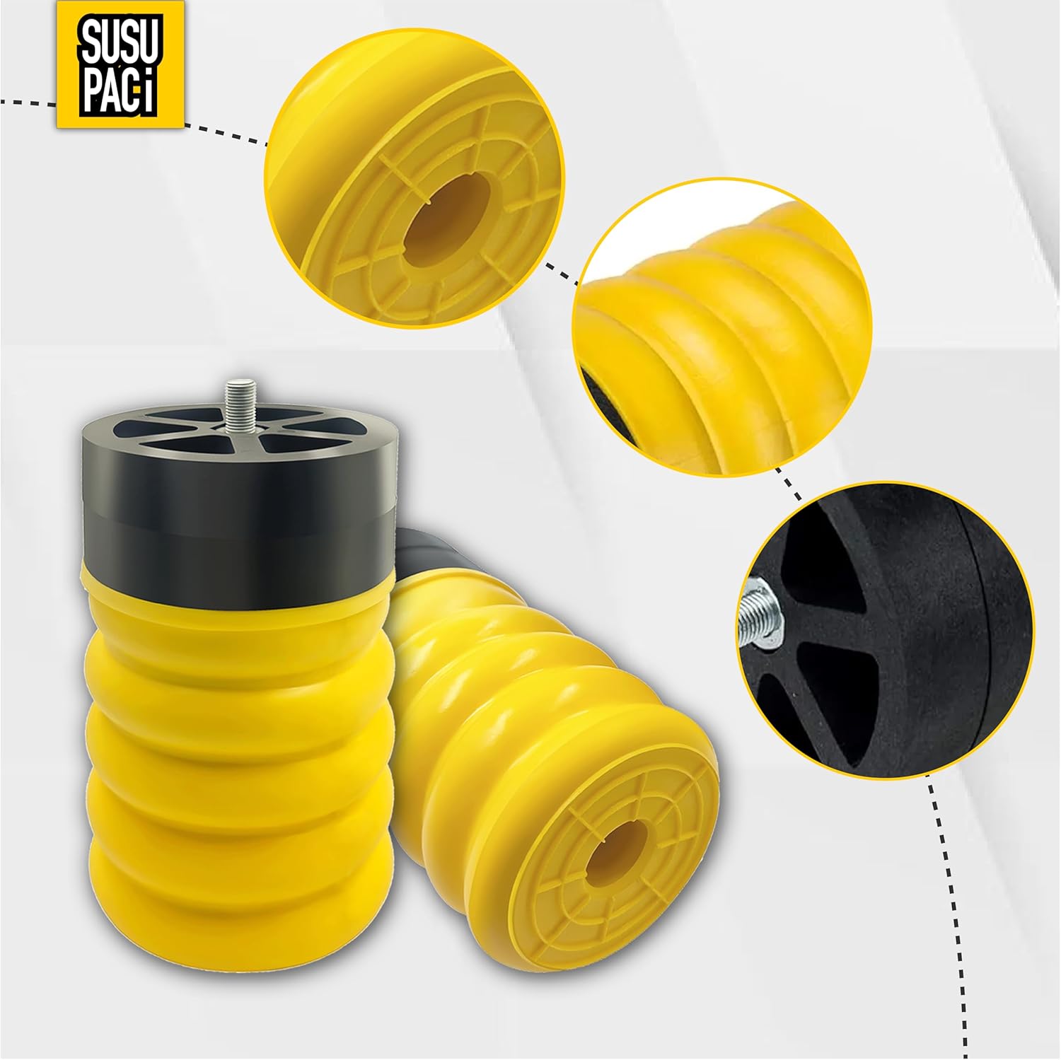 SSR-313-54 Rear Air Helper Spring Kit for Dodge RAM ProMaster 1500/2500/3500, Suspension Helper Springs Pair, Yellow