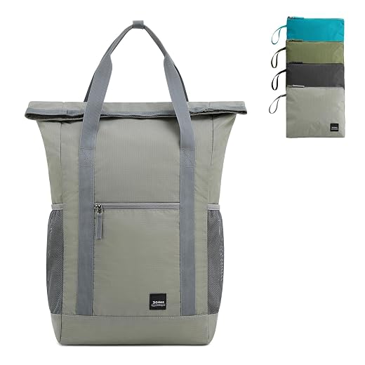 G4Free 40L Packable Backpack Waterproof Tote Bag Convertible Large Lightweight Hiking Backpack Travel Casual Daypack for Maen Women(Grey)