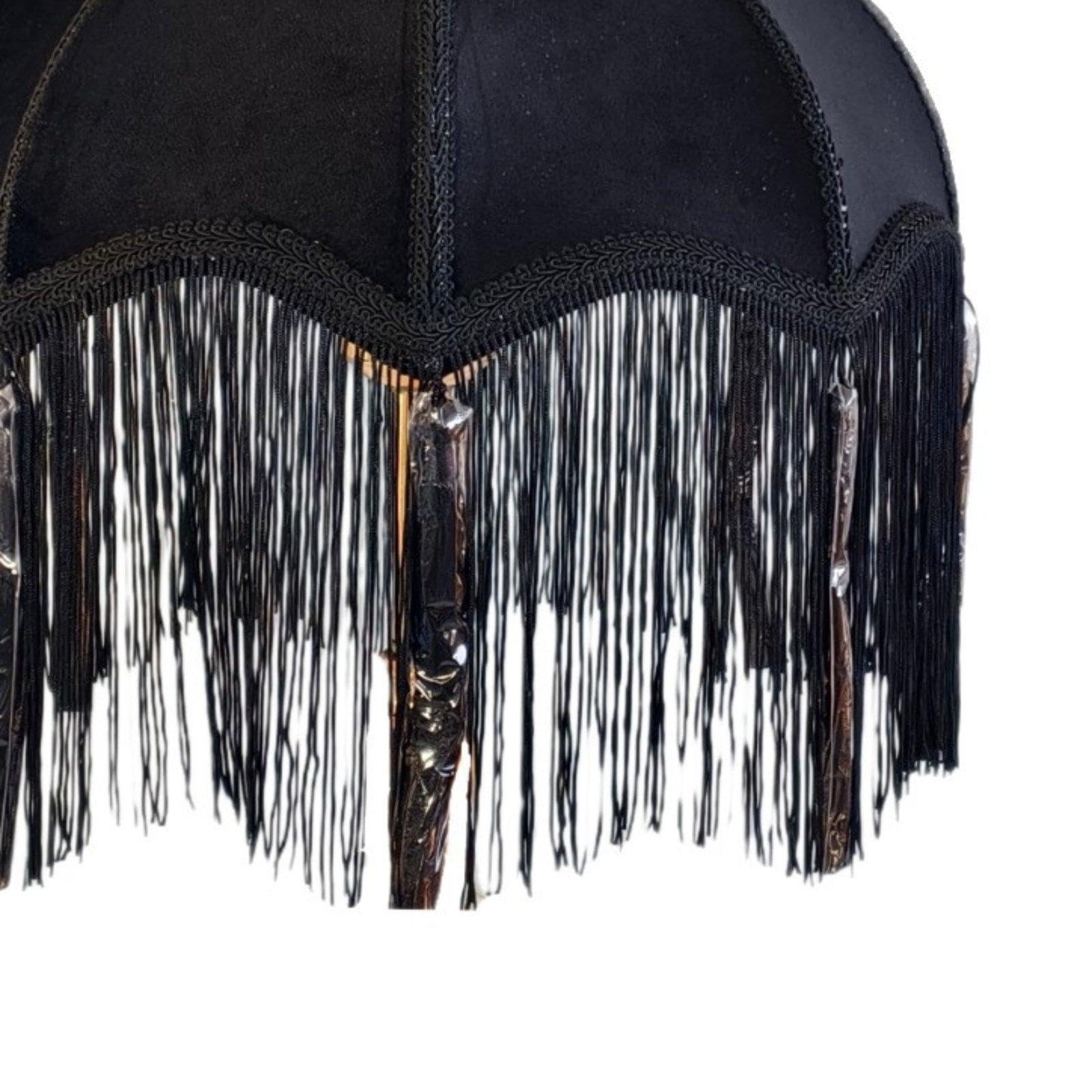 Eleganter Lampenschirm aus Stoff, Tischlampenschirm mit Quasten und Fransen