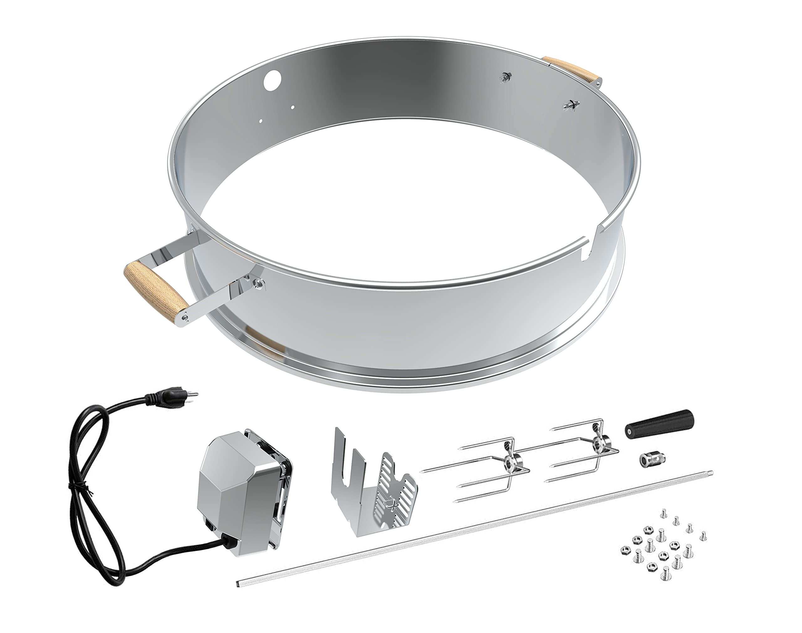 BBQSTAR Universal Stainless Steel 22.5in Kettle Grill Rotisserie Kit