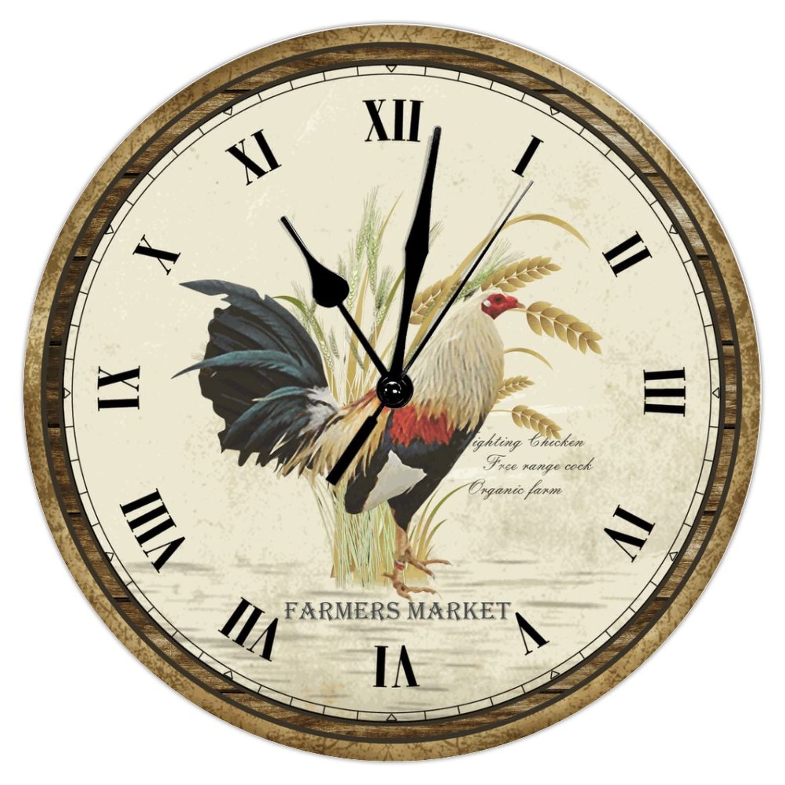 Horloge murale à quartz coq bleu sarcelle cadeau d'anniversaire