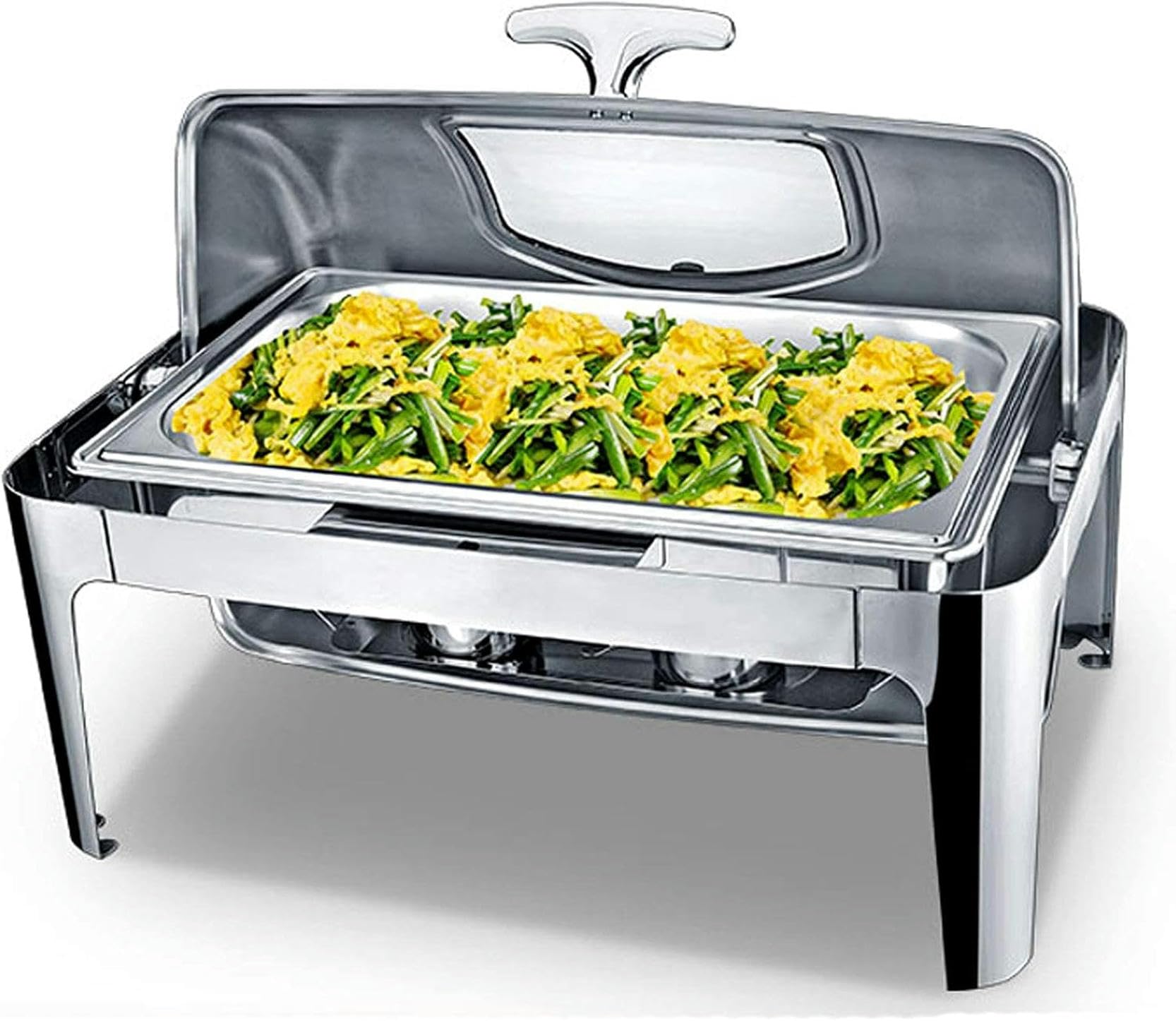 Platos para calentar alimentos de 9 litros, calentador de alimentos comercial, platos para calentar con tapas, soporte para alimentos para servidor de buffet de acero inoxidable para mantener los