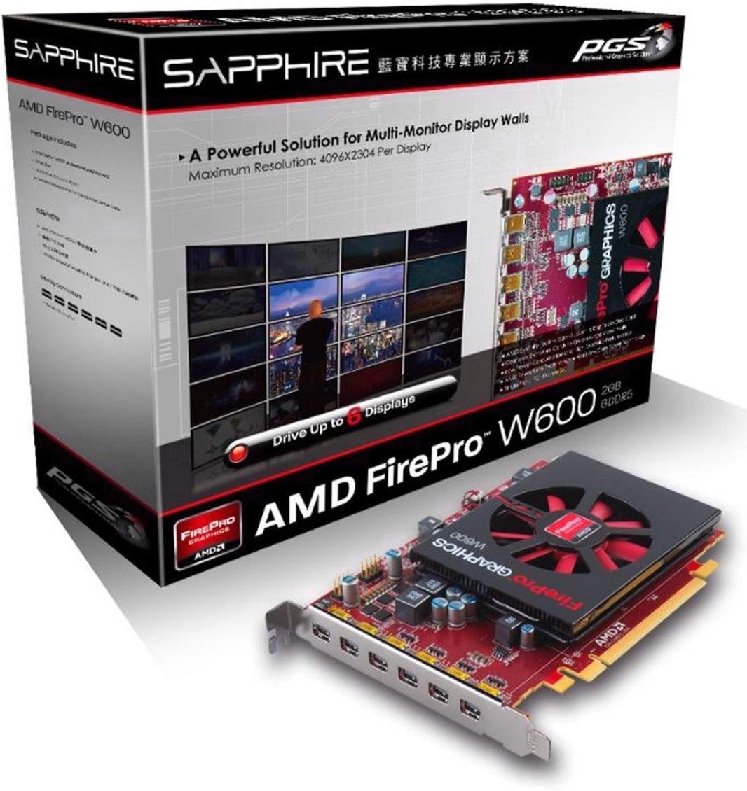 Sapphire AMD FirePro W600 2GB GDDR5 6 Mini DisplayPort Eyefinity 6 Edition PCI-Express Graphics Card Graphics Cards 100-505835