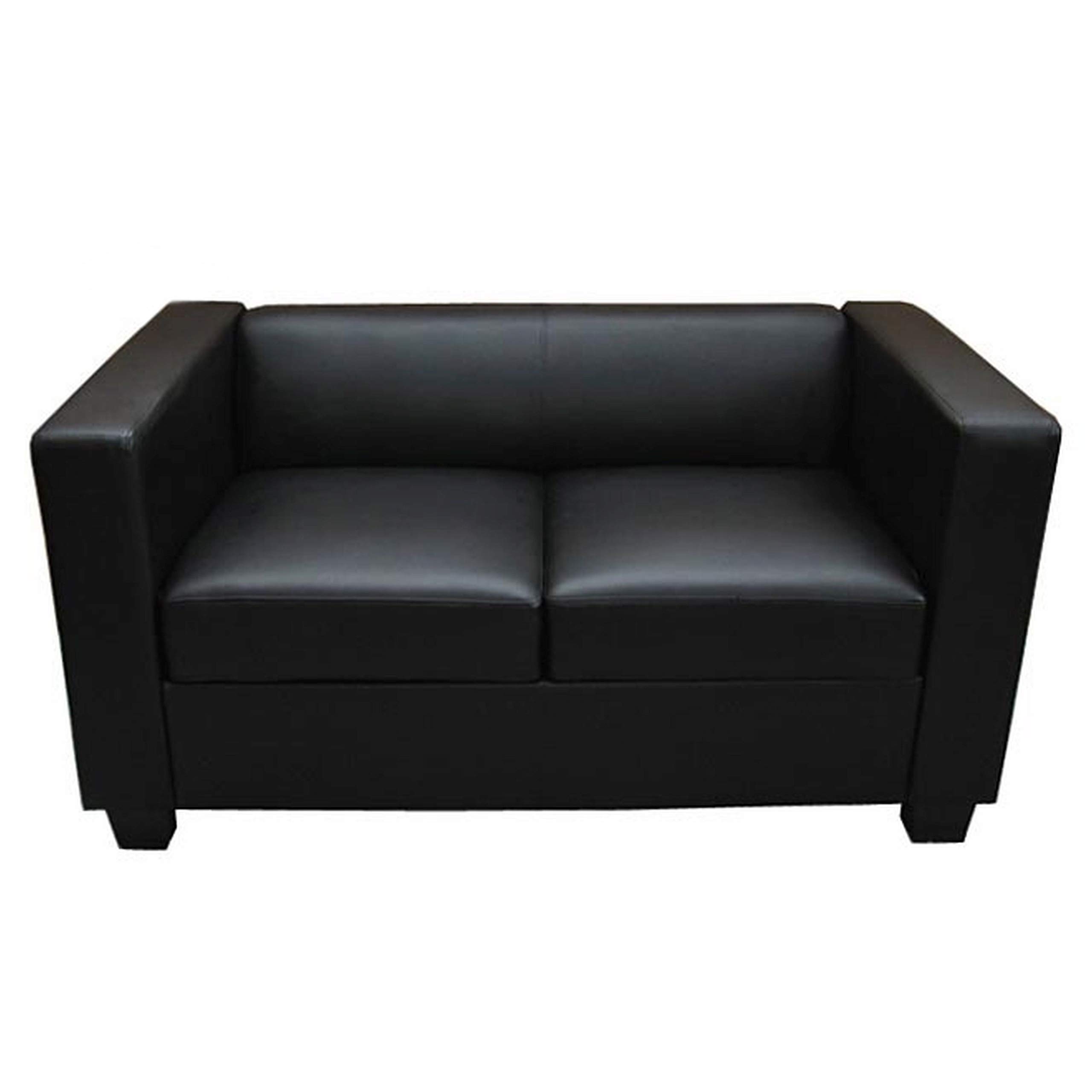 Mendler 2er Sofa Lille - Kunstleder, schwarz