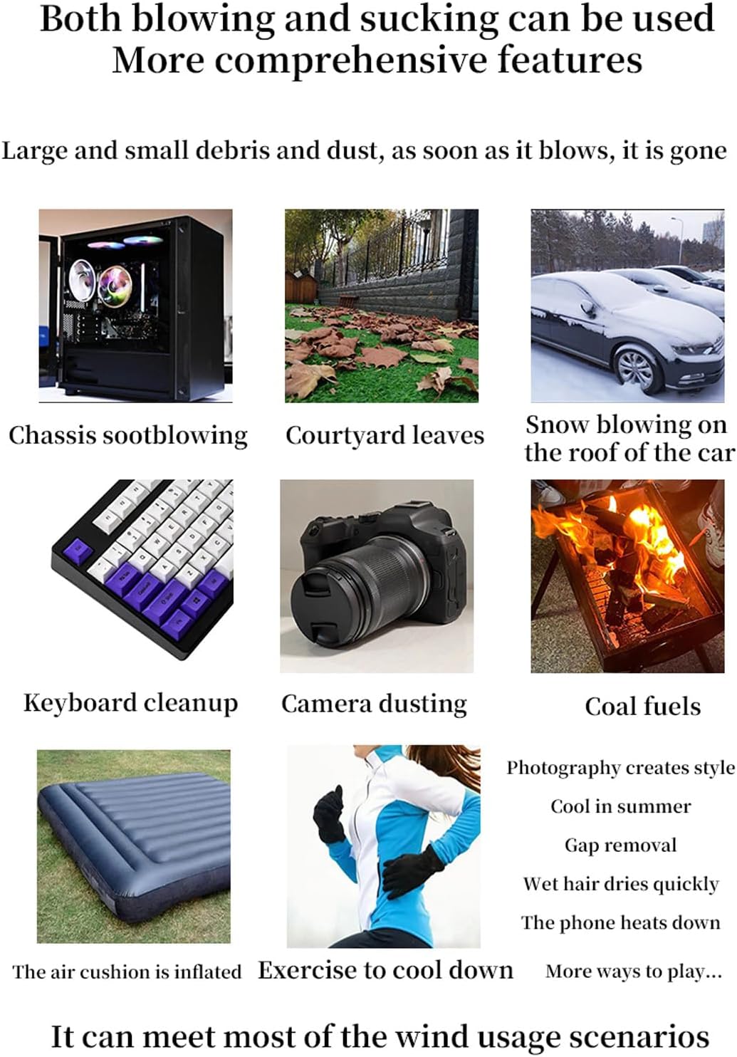 Compressed Air Duster Mini Blower Fan ABS Aluminum Alloy Multi Speed Adjustable Handheld Violent Fan 130000rpm Brushless Motor Quiet Fan Blower