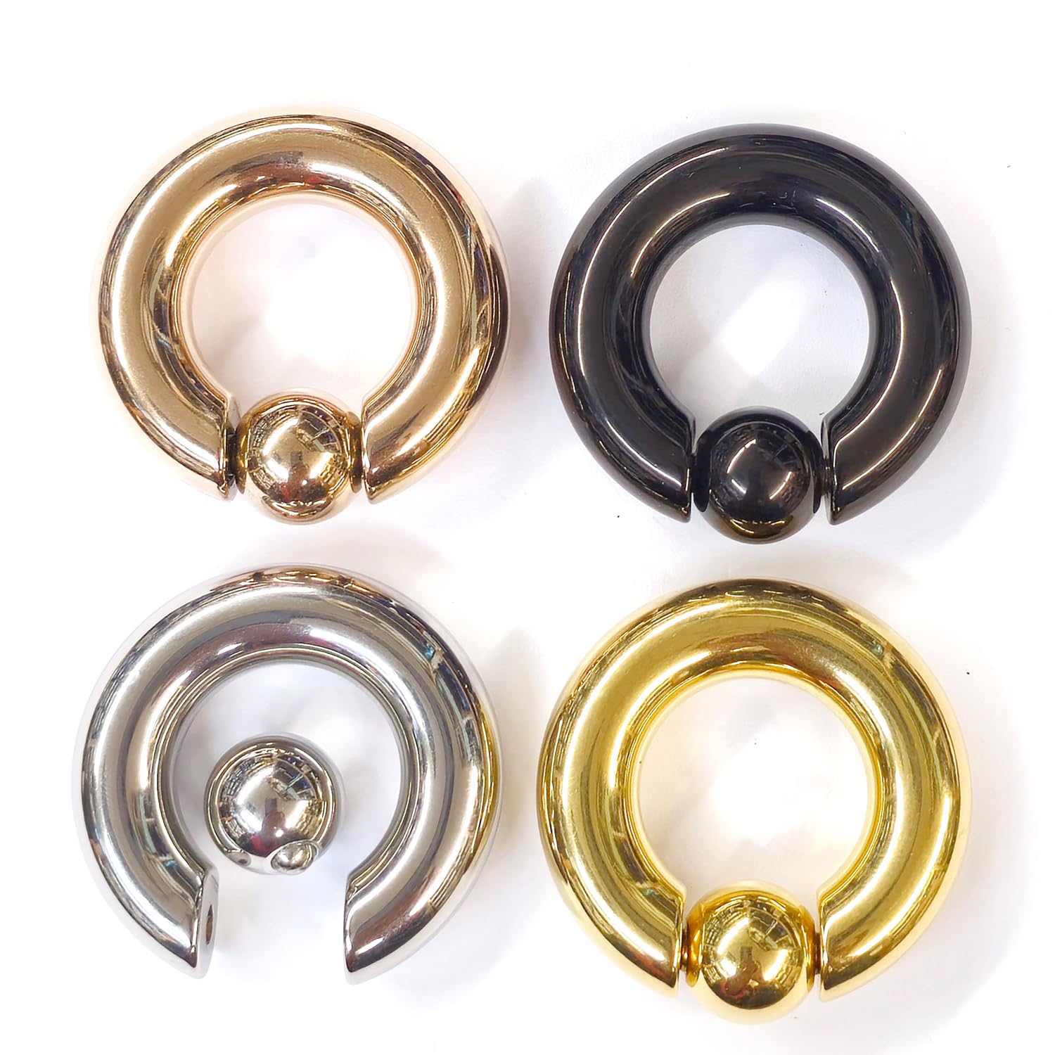 Titan Septum Piercing BCR Captive Bead Hoops Spring Ball Closure Ring 8G bis 00G Körperschmuck für Nase, Ohren, Intim, British Standard Zertifiziert vom Sheffield Assay Office, 1G (7.0mm) x 15mm (19