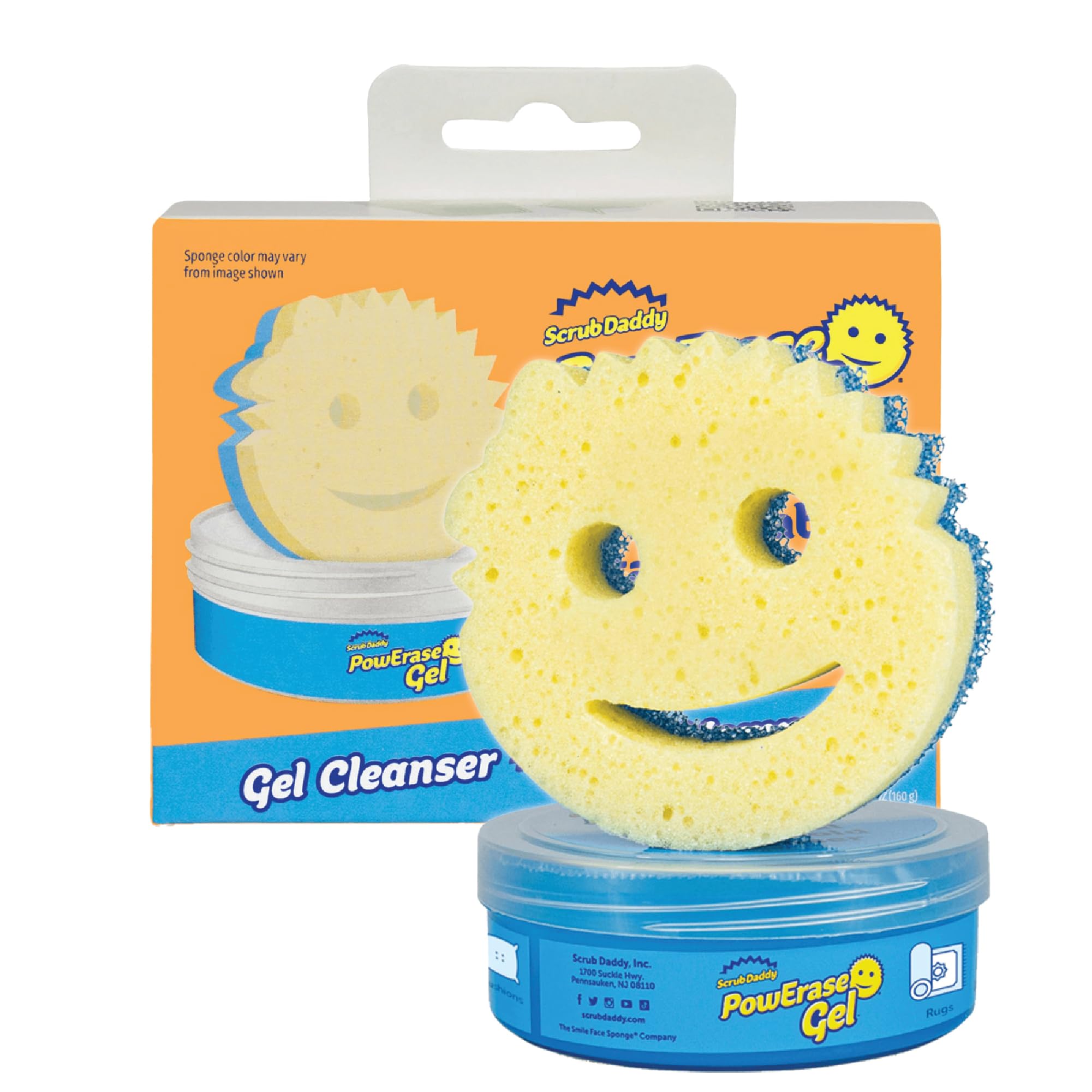Scrub Daddy Powerase Gel con Blue Scrub Mommy, limpiador multiusos para limpieza de manchas de tela, removedor de manchas para superficies, incluyendo alfombras, sofás, tapicería, zapatos, cortinas y