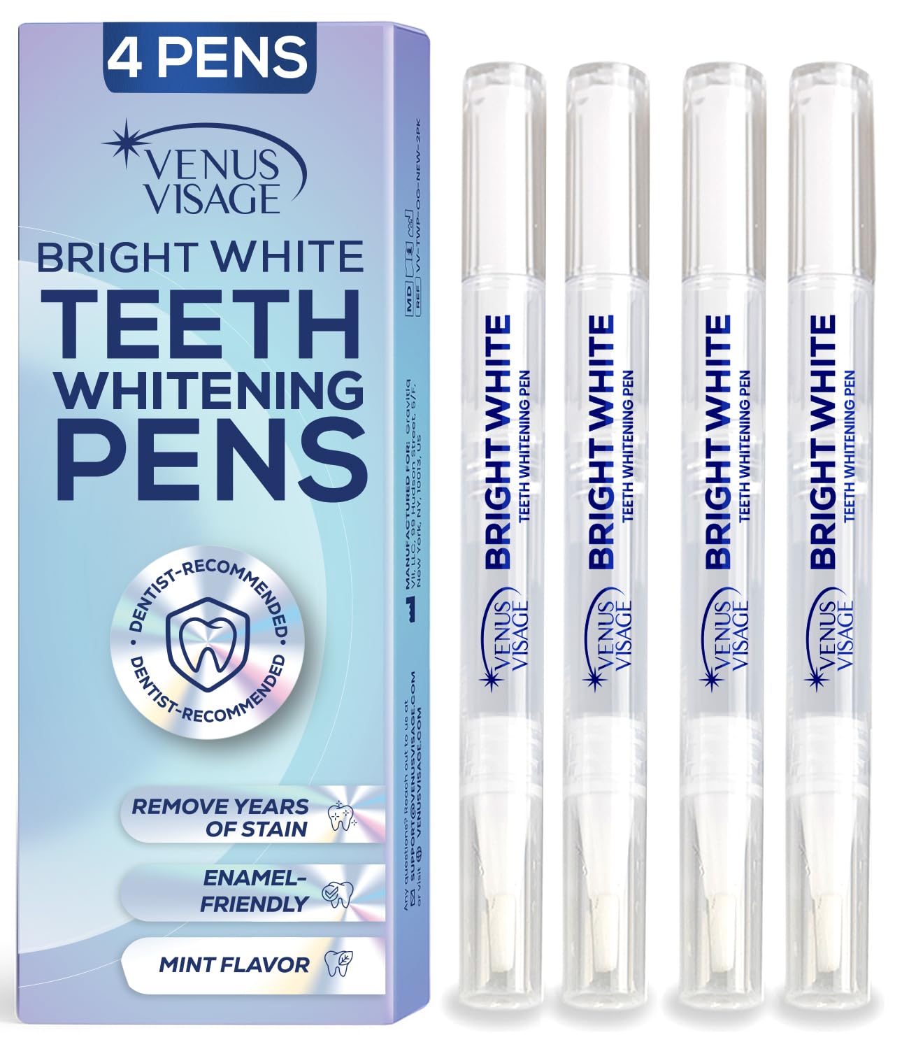 Venus Visage Award Winning Teeth Whitening Pen, 20+ Uses - Teeth whitening Gel Professionally formulated - Best Teeth whitening kit Teeth Whitener -