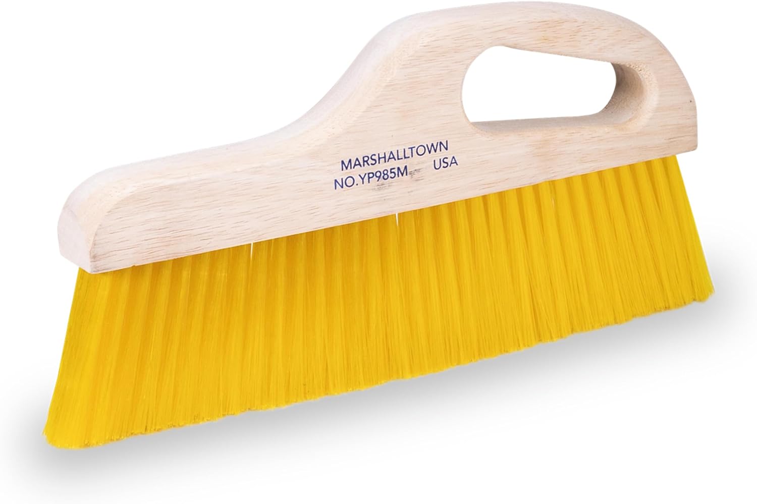 Marshalltown Handle Brush, 3 Inch, Concrete Brush, Assembled in the USA | Yellow Polypropylene Bristles, 3 Inch, 12 Inch Hardwood Handle, Textures Concrete Curbs and Gutters, Masonry Brush, YP985M