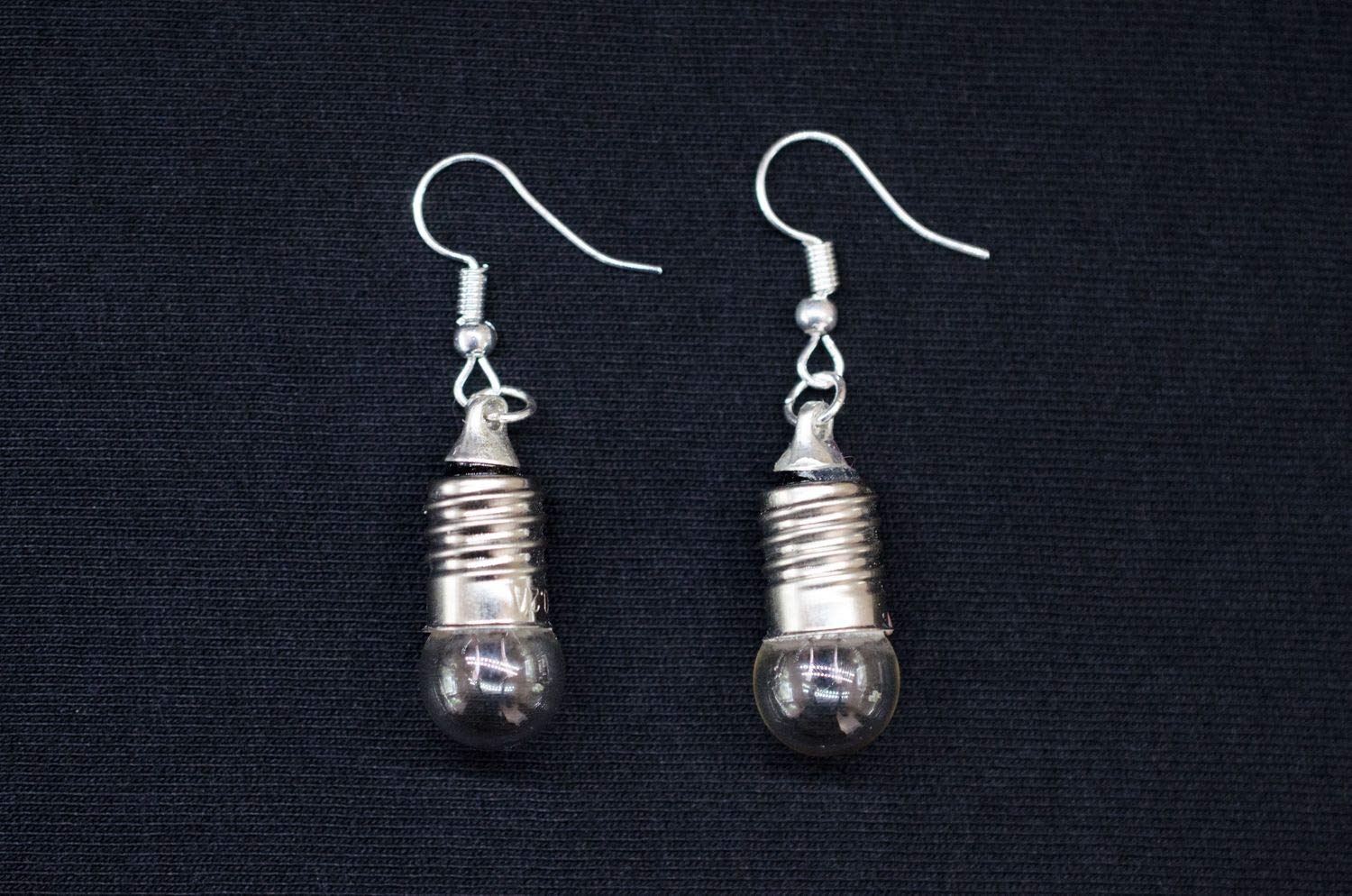 Lightbulb Earrings Miniblings UPCycling Bulb Lamp Light Glass