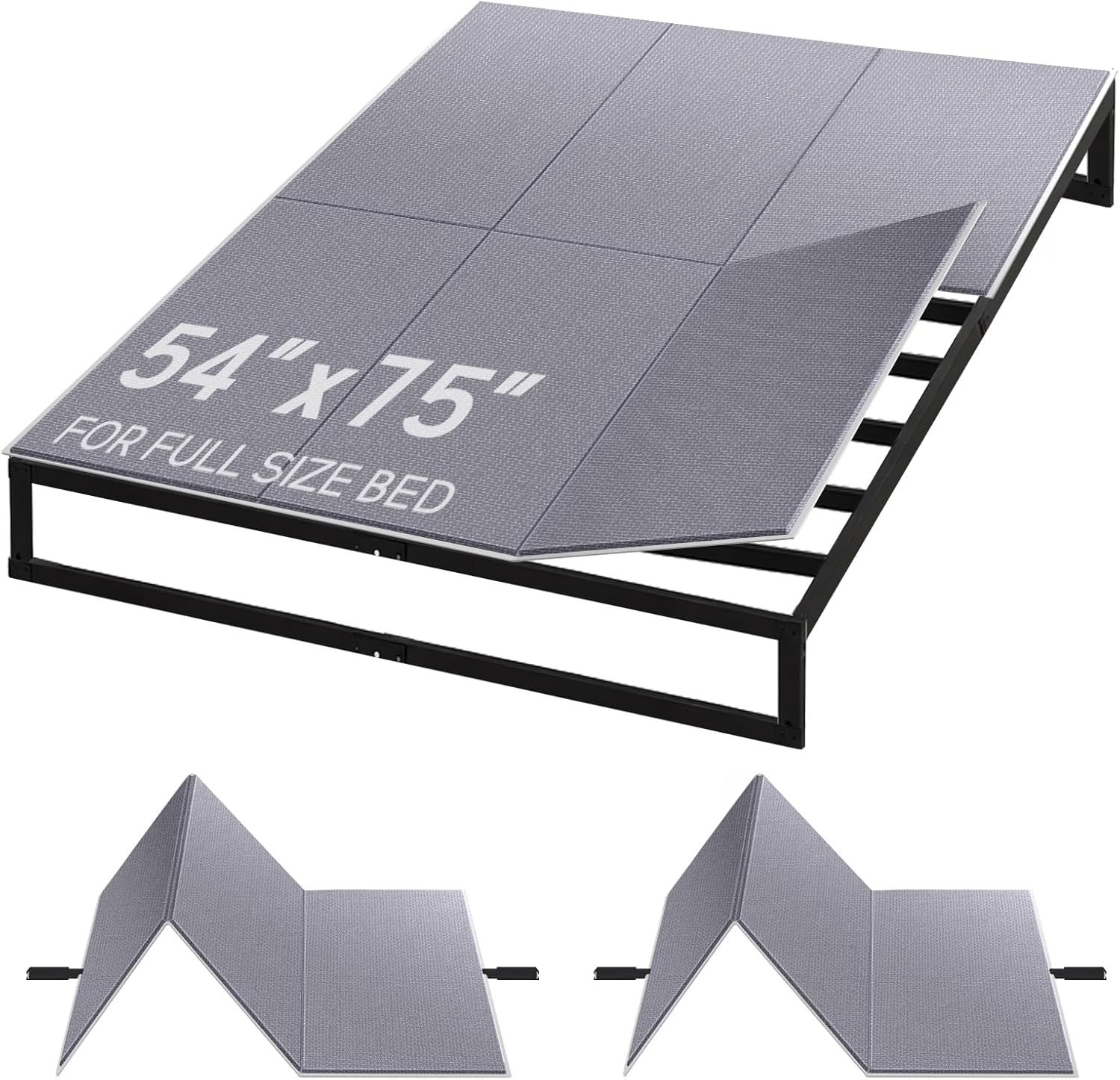 Bunkie Board Full Size 54"x75", 10mm Under Mattress Support, Breathable, Noise Minimizing, Moisture Resistant Bunky Board for Sagging Mattress for Platform Bed Frames and Box Springs