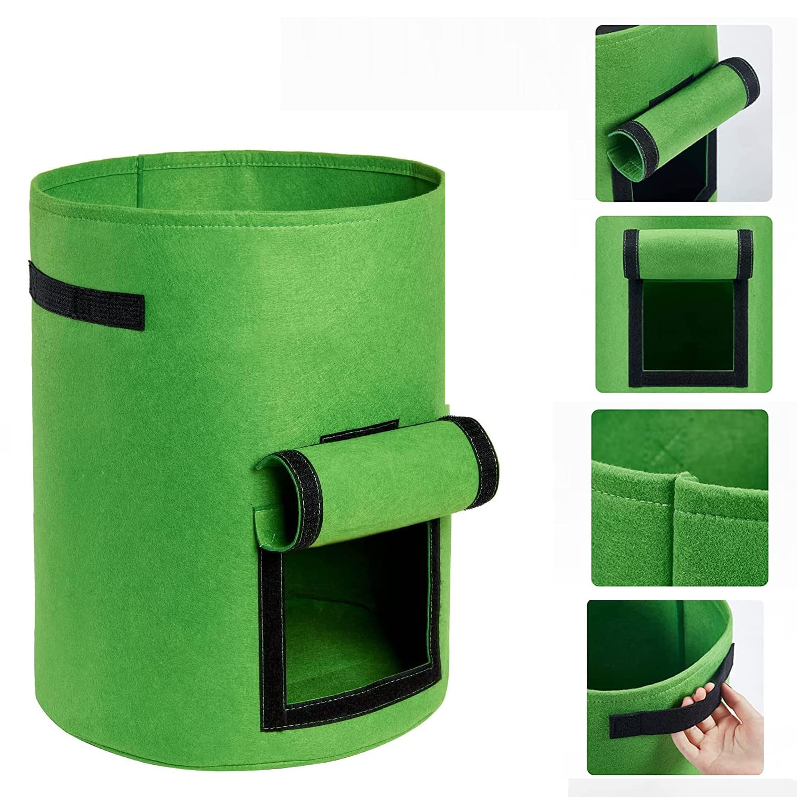 Sac a Planter Pomme de Terre, 3PCS 8 gallons Respirants Non tissés Sac de Plantation avec Poignées et Fenêtre, Sac à Plants pour Tomates, Plantes, Légumes