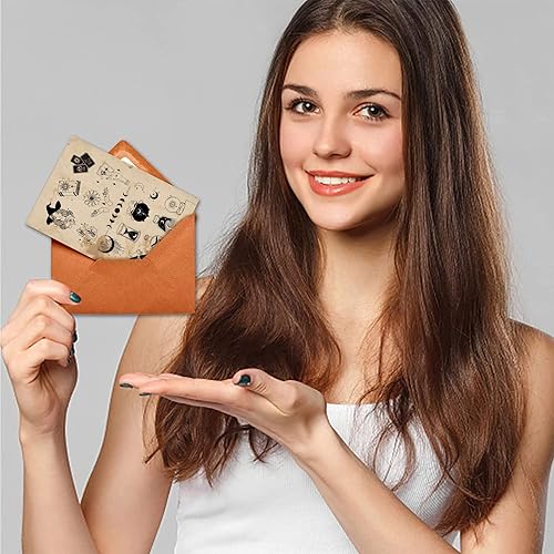 Miniatura 7 de PH PandaHall Sello transparente de tarot, sello de silicona con diseño de bruja de luna, sellos de goma transparentes para hacer tarjetas,