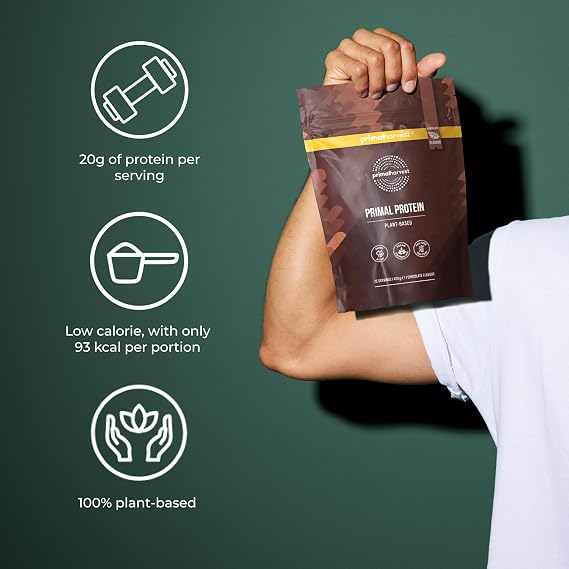 Primal Harvest Protein - Chocolate Protein Powder, Gluten & Dairy Free, Vegan