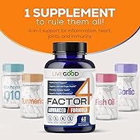 Vista 2 de LIVEGOOD™ Factor 4, Omega 3 Fish Oil with EPA & DHA, CoQ10, and Turmeric, Advanced Q10 Coenzyme & CoQ10 Supplements, DHA Supplements for Heart