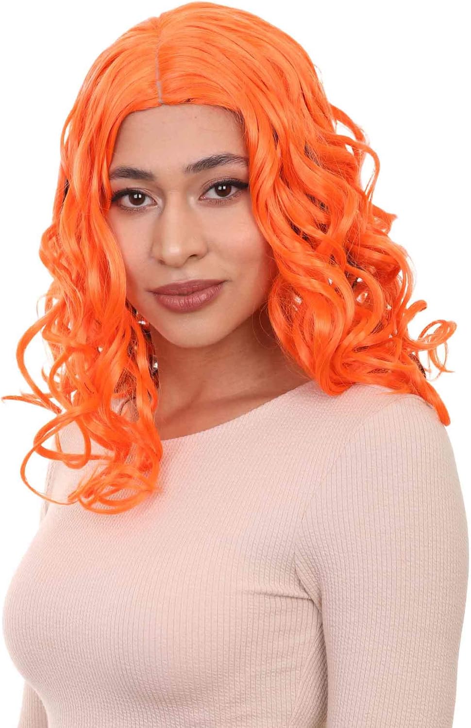 Adult Men's Orange Slim Wig, Perfect for Halloween