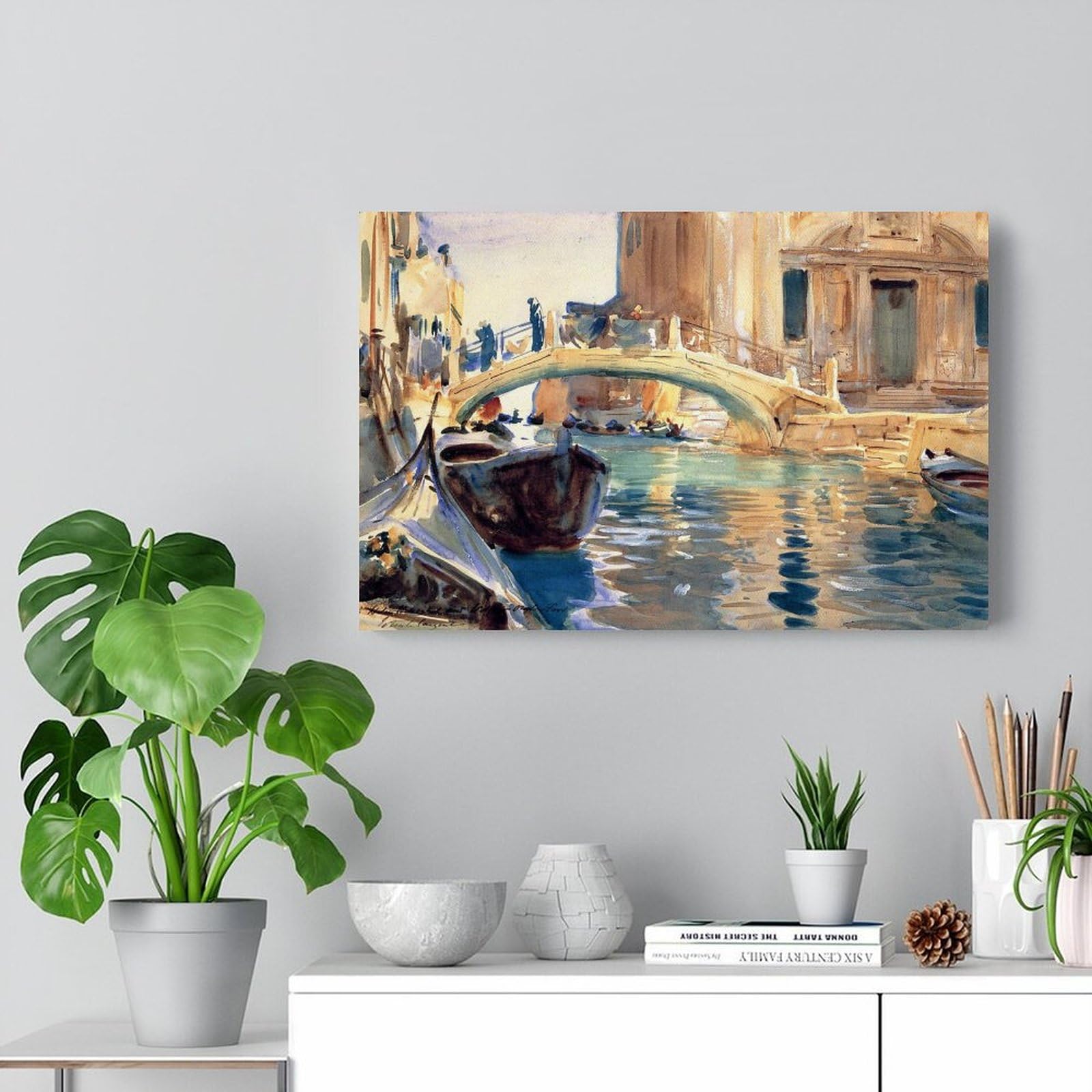 Ponte San Giuseppe Di Castello, Venezia di John Singer Sargent Painter - Stampa artistica da parete su tela, decorazione moderna per camera da letto, 50 x 75 cm