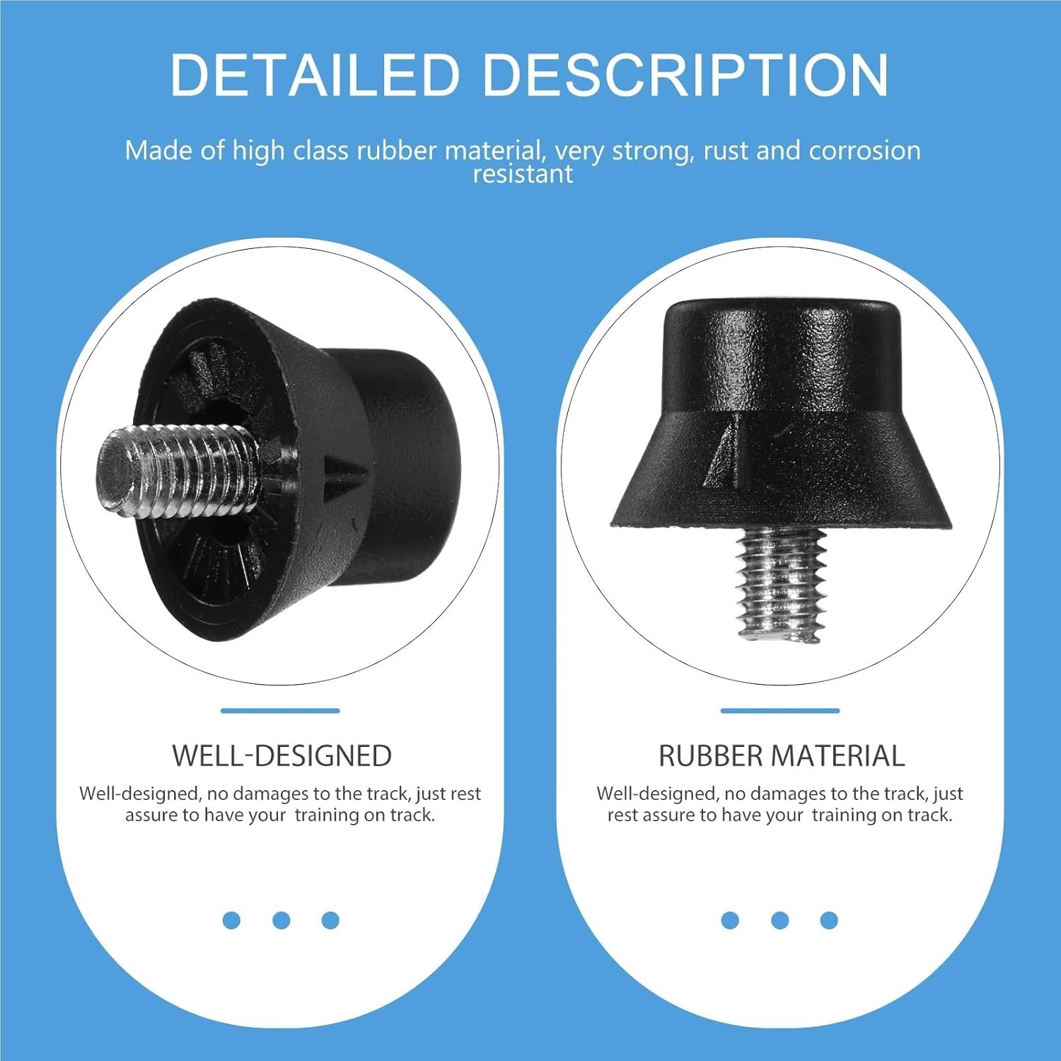 Football Boot Studs 36pcs Football Shoe Cleats Rubber Spikes Running Shoes Replacement Anti-Slip Track Spike Outdoor Sprinting Sole Nail
