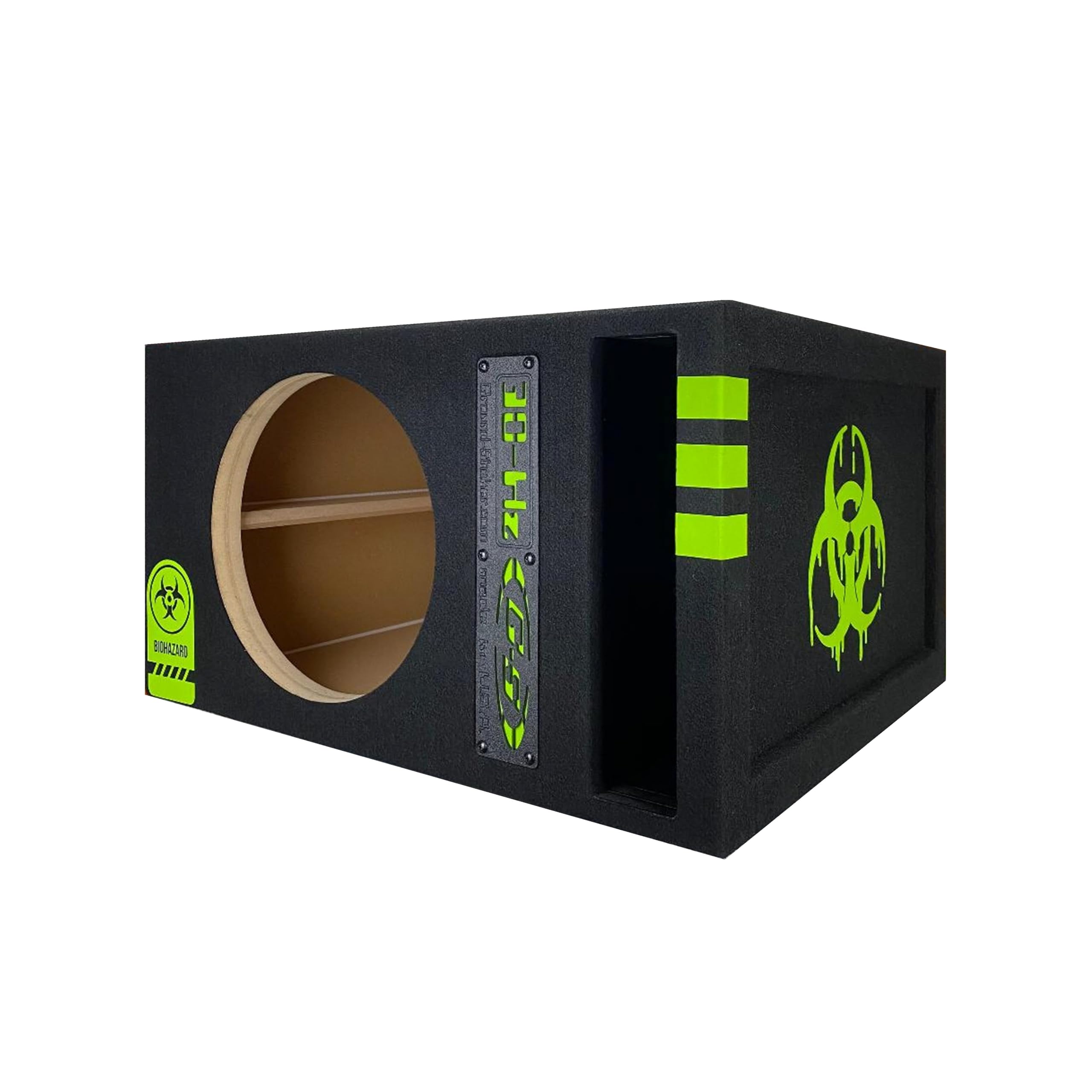 30HZ Reinforced Competition Single Ported Sub Box Sub Woofer Enclosure Speaker Box Car Audio Subwoofer Ground Shaker Box Ground-Shaker (Biohazard, 10")
