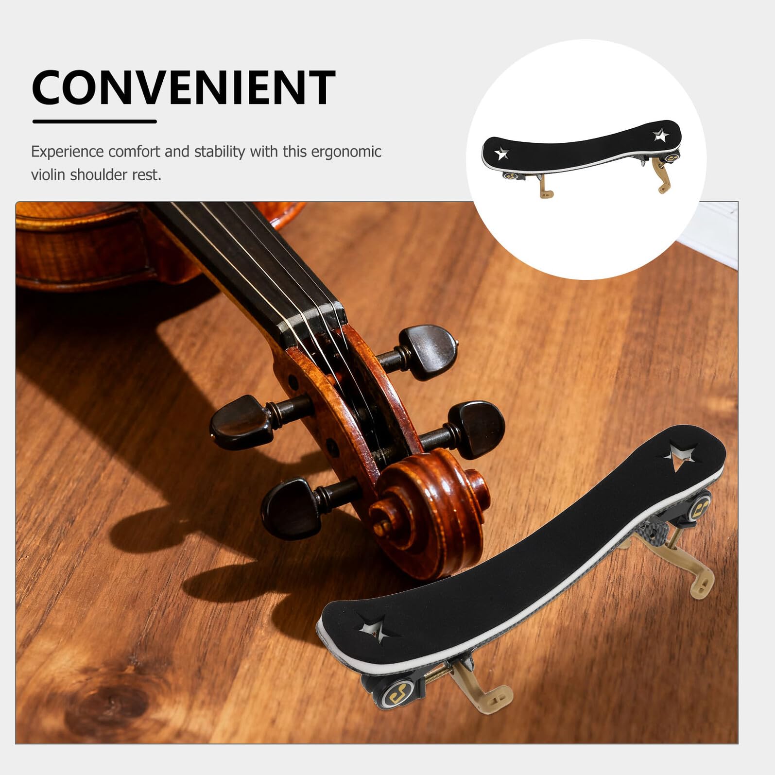 Poggiaspalla Ergonomico per Violino 3/4-4/4 in Lega di Alluminio Leggero Supporto Regolabile e Cuscinetto in Schiuma Antiscivolo per Musicisti Principianti e Professionisti