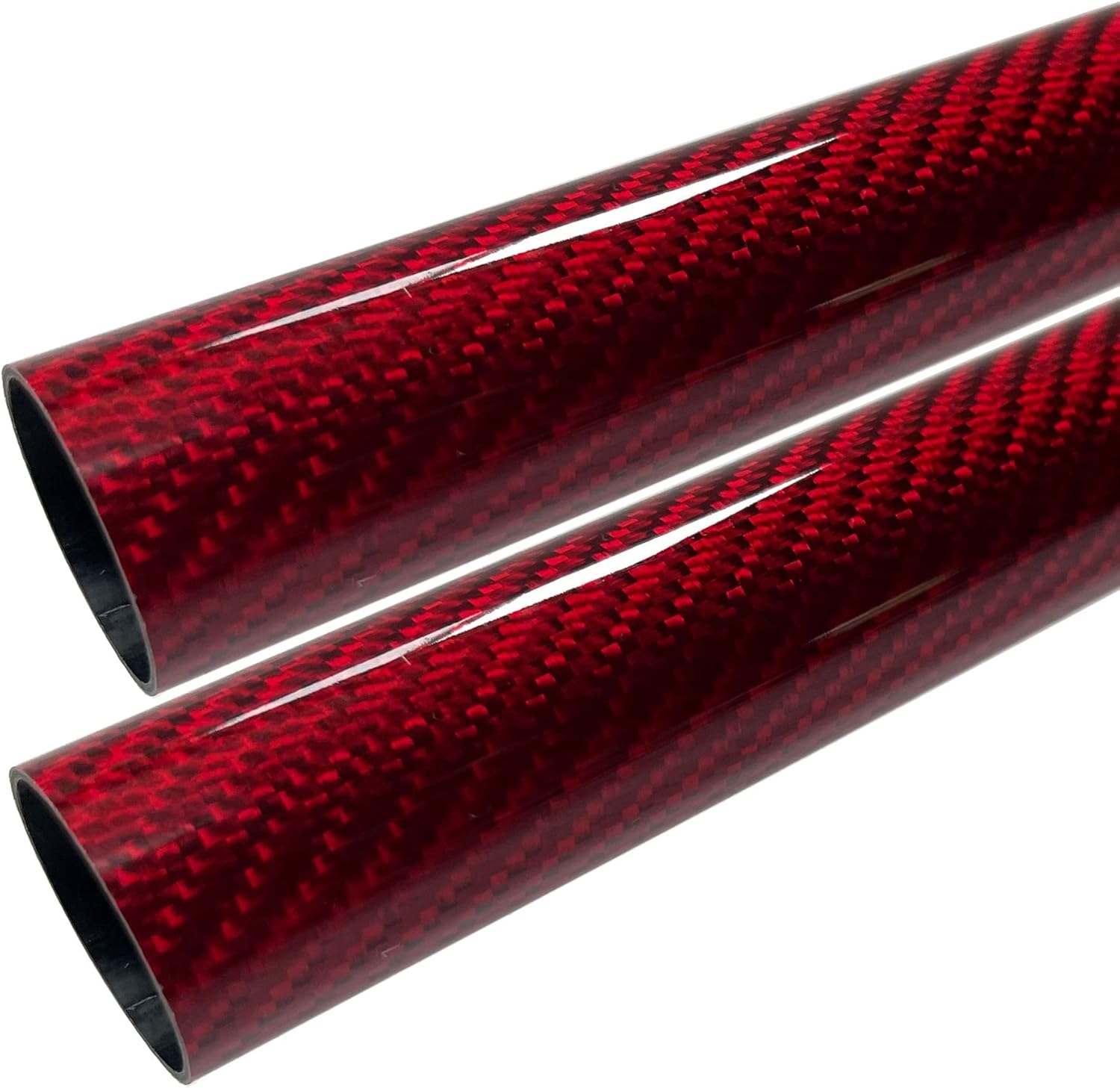 CARBON FIBER TUBE - BRIGHT RED - 14mm X 12mm X 1000mm - Hollow carbon fiber rods - Glossy carbon tubes - Pure carbon fibre tubes - Lightweight High Strength Carbon Fiber Shaft -3K Wrap (10)