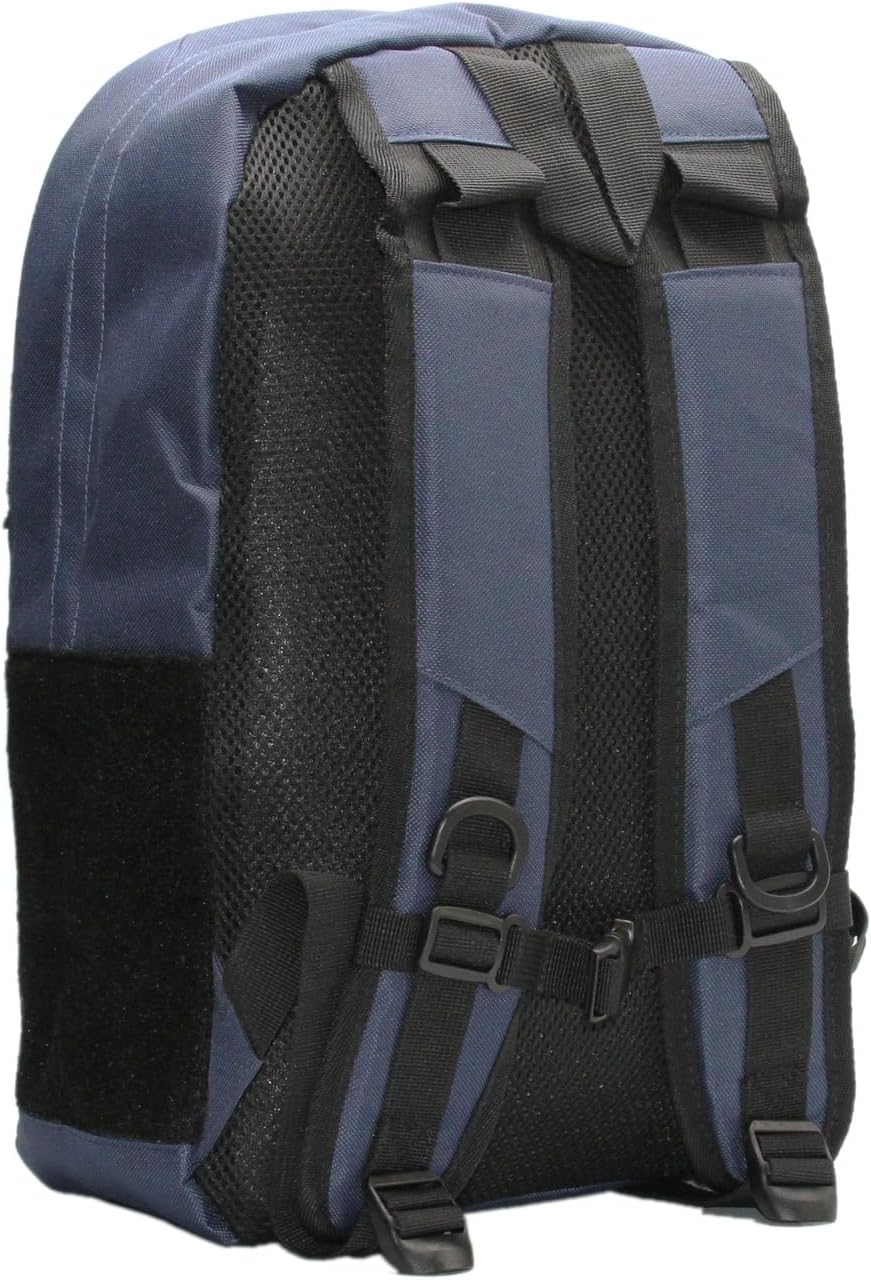 HEDiGEAR Base Backpack (Navy) – Medium 17L Backpack with Hook & Loop Panels for Patches, Multiple Storage and Media Pocket w/ Headphone Port for Hiking, Work & Travel