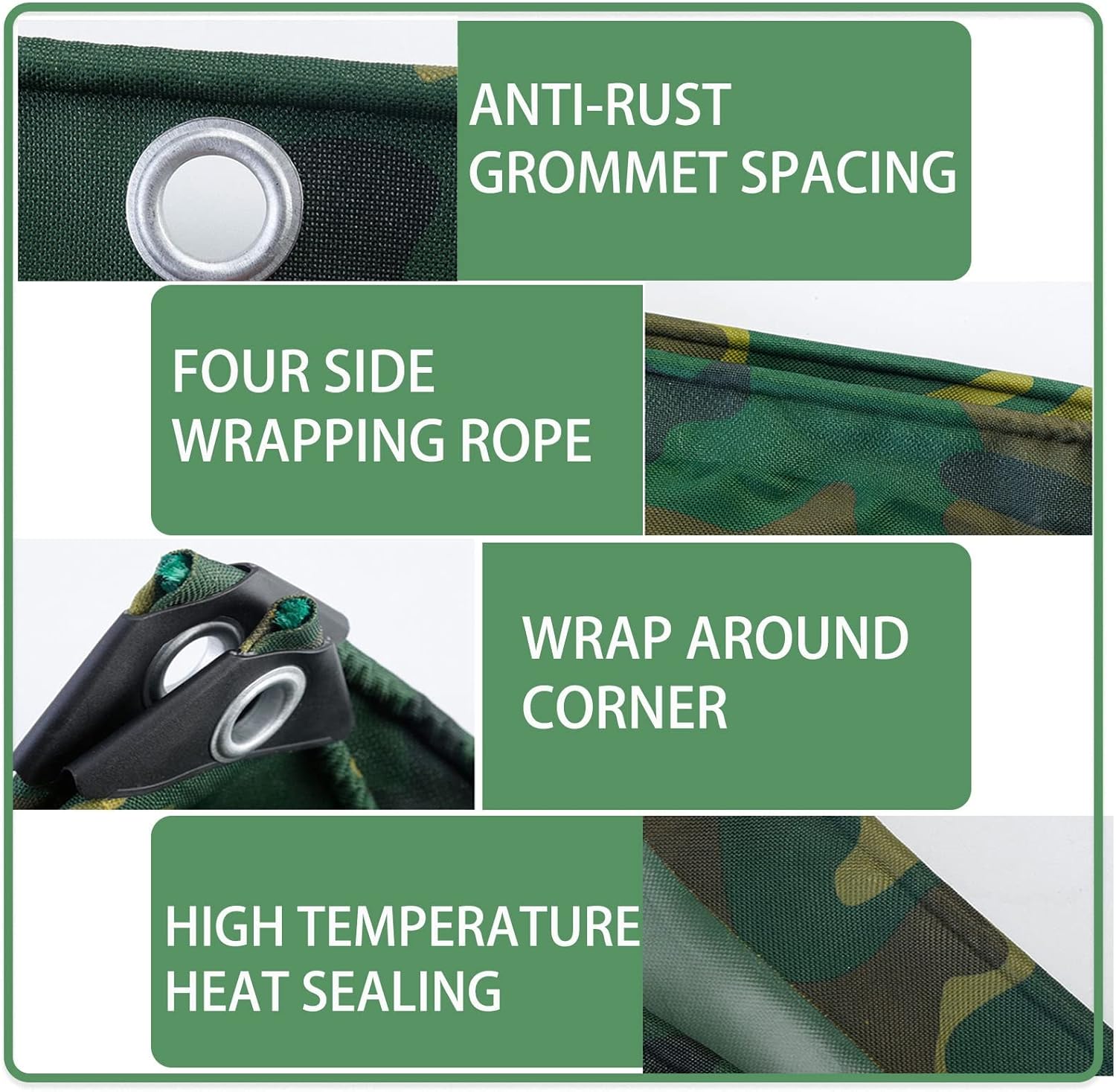 Heavy Duty Canvas Tarp 2x2m 3x3m 4x4m Camouflage Tarpaulin Sheet Protective Waterproof Ground Sheet Cover for Fishing Camping 0.45mm Thick Canvas Canopy Tent (Size : 1x1m)