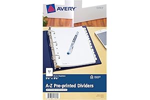 Mini Binder Dividers: Avery A-Z 12-Tab Set