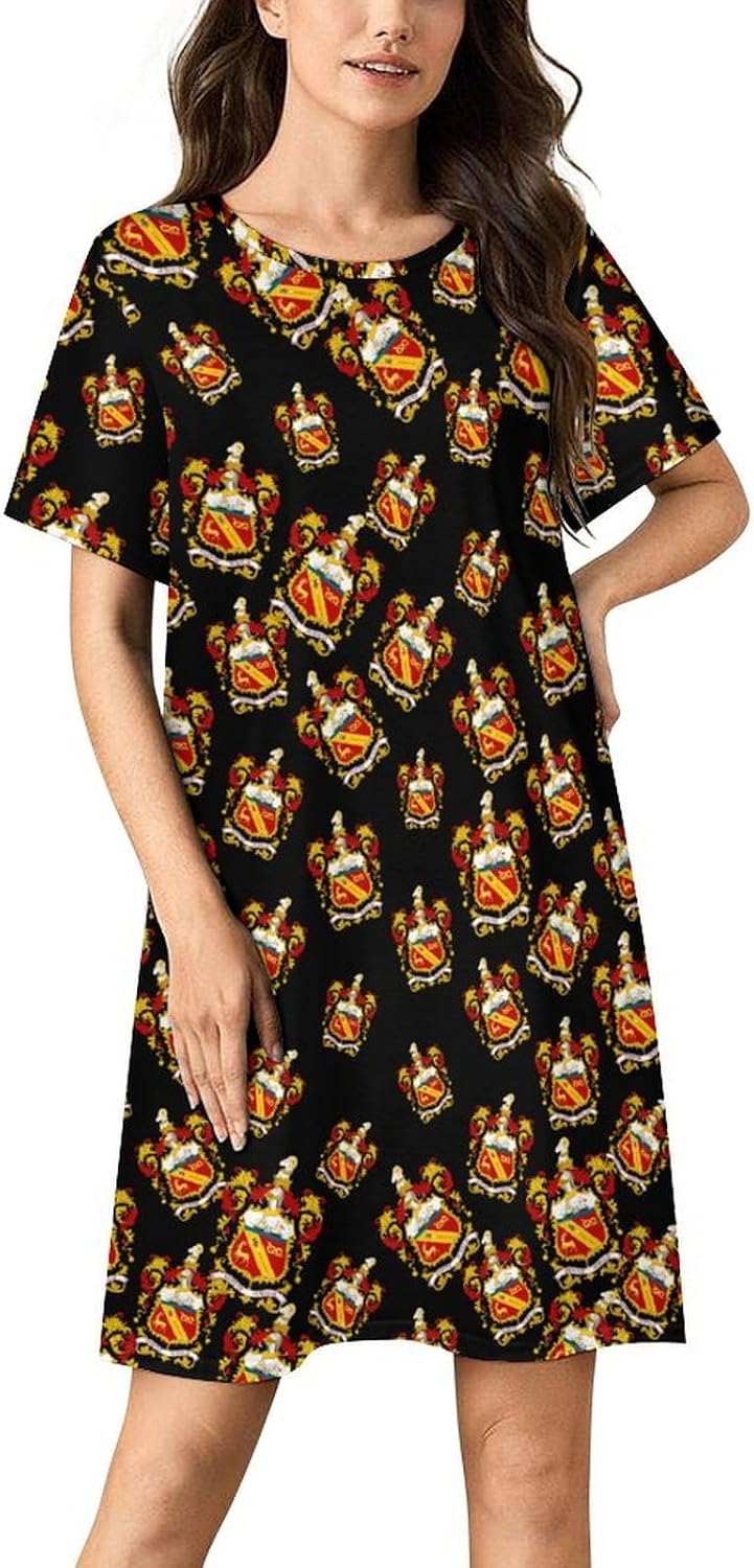Arms of Barrow in Furness Nightgowns for Women Short Sleeve Sleep Dress Casual Sleepshirt Night Gowns Pajamas