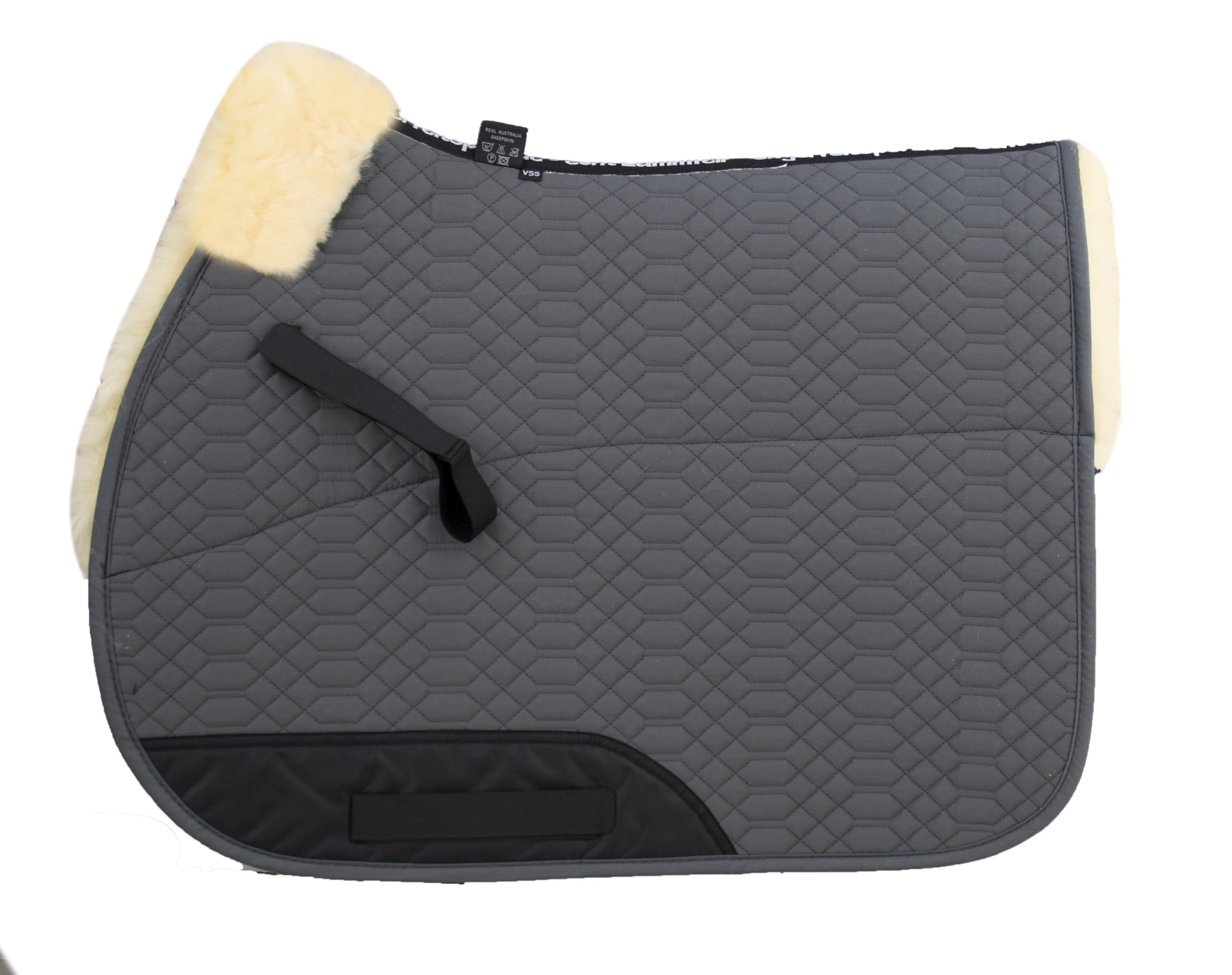 Engel Reitsport - Sudadero de silla de montar cuadrado de piel de oveja SCHABRA1, GR380045-0121, Gris/Natural, Jumping