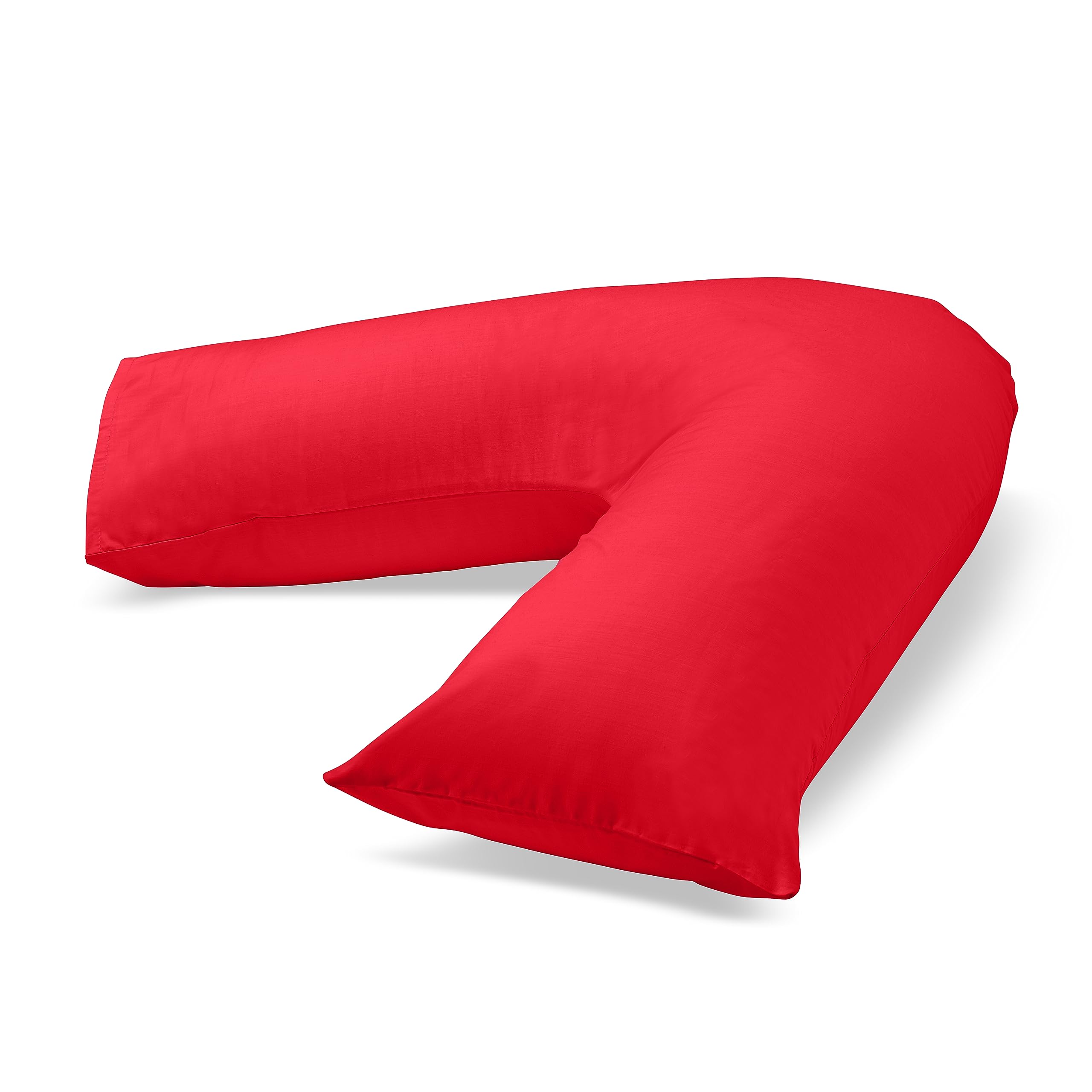Charlotte Andersen Red Luxury Orthopaedic V Shape Pillow With Polycotton Pillowcase To Support Neck Back & Head (, V Pillow With Pillowcase)