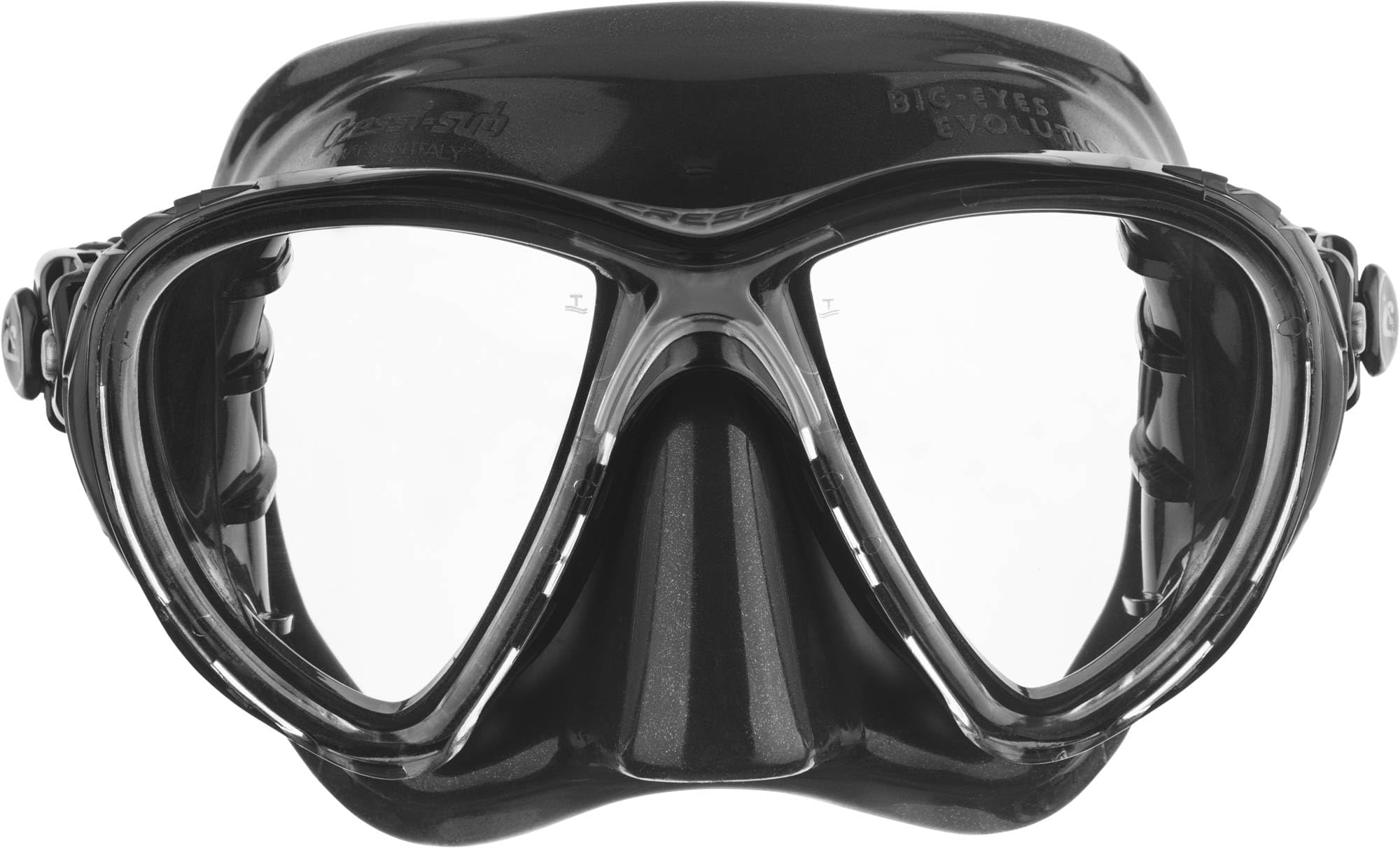 Scuba Diving Masks with Inclined Tear Drop Lenses for More Downward Visibility , Air and Eyes Evolution: Made in Italy