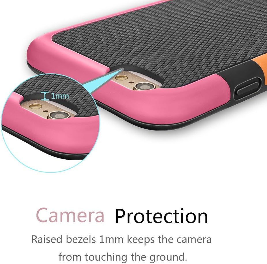 iPhone 6S Case, TILL(TM) [Ultra Hybrid] iPhone 6 / 6S (4.7 Inch) Case Hybrid Best Impact TPU Shockproof Rugged Matte Shell Exact-Fit Dual Protection Silm Back Strips Anti-slip Cover Case [Orange/Ross]