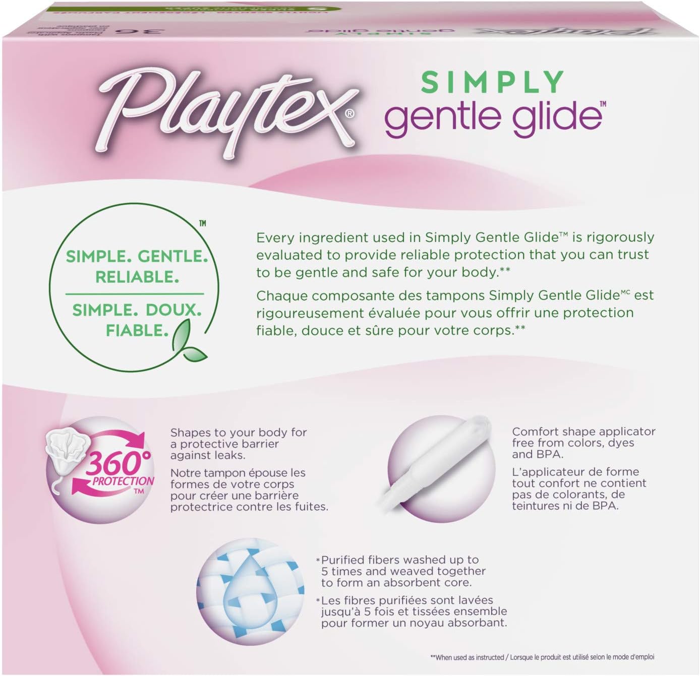 Playtex Gentle Glide Tampons with Unscented Super Absorbency, 36 Count