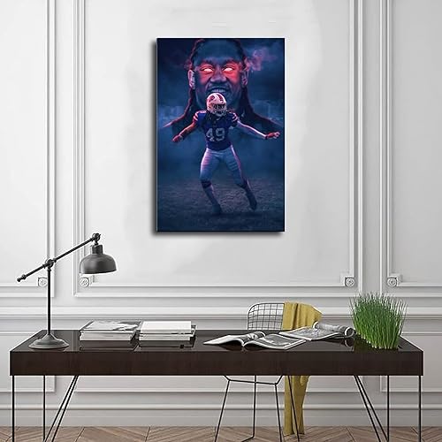Miniatura 3 de Tremaine Edmunds - Póster de arte estético de jugador de fútbol americano, póster de lienzo para decoración de dormitorio, paisaje, oficina,