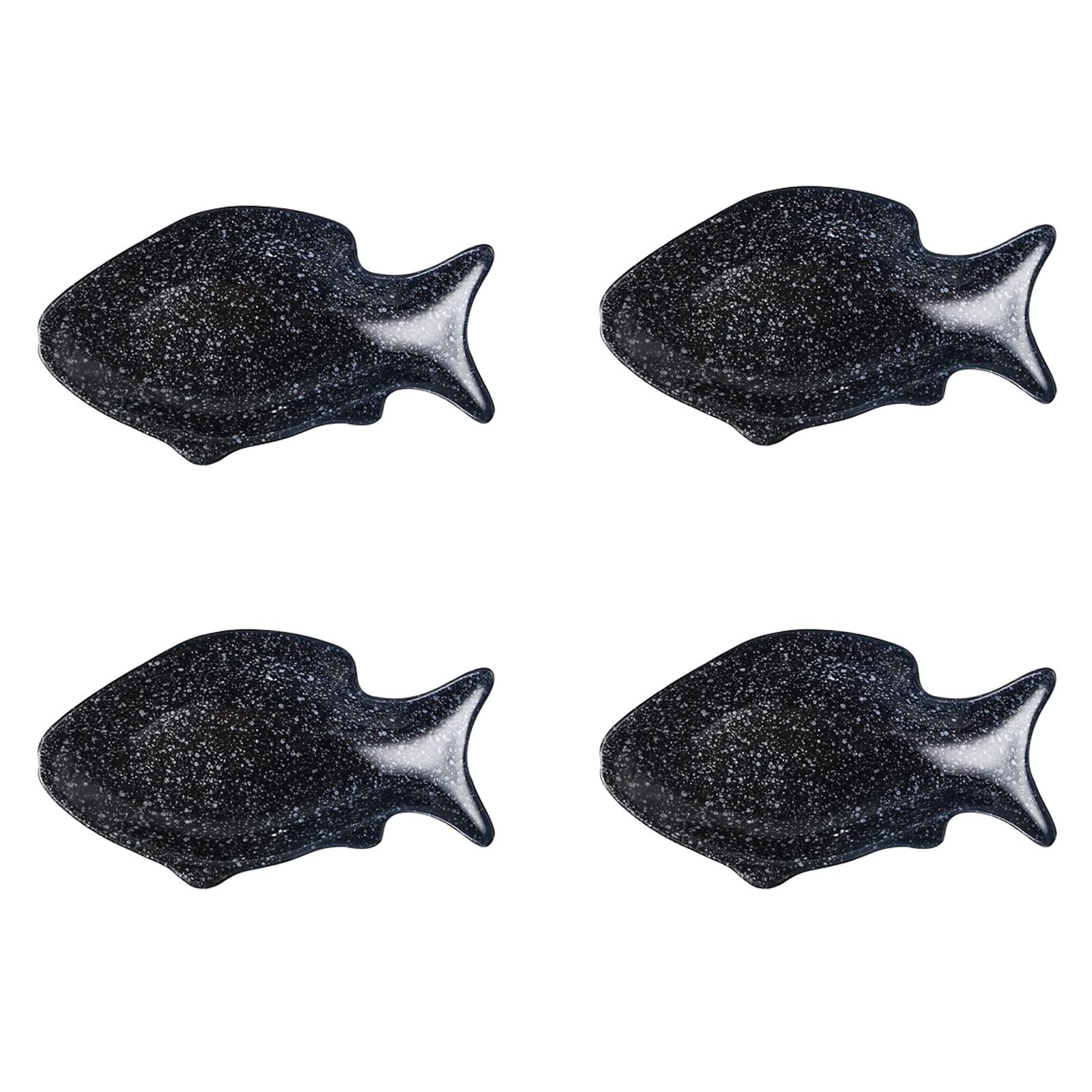 HEXEH Salatteller Fisch geformte Sauce-Gerichte Japanischer Stil Keramik-Soja-Essig-Tauchplatte Gewürz-Saucer-Gewürz-Ketchup-Tauchschalen for Zuhause 4 Packung Plastikteller (Color : C)