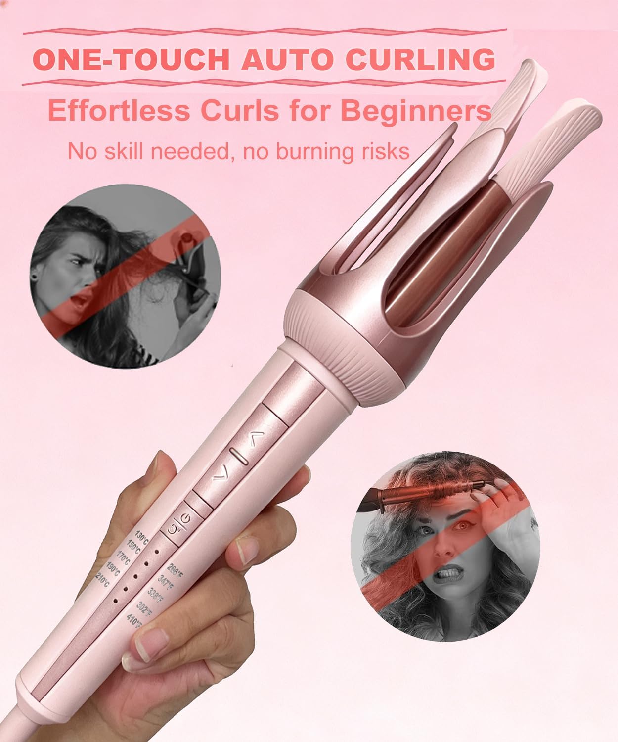 Automatic Curling Iron,1.25 inch Auto Curling Iron, Dual Voltage Auto Hair Curler 5 Temp Fast Heating, 2 Way Rotation, Auto Shut-Off, Ceramic Hair Curler with Travel Bag Global Adapter - Image 6