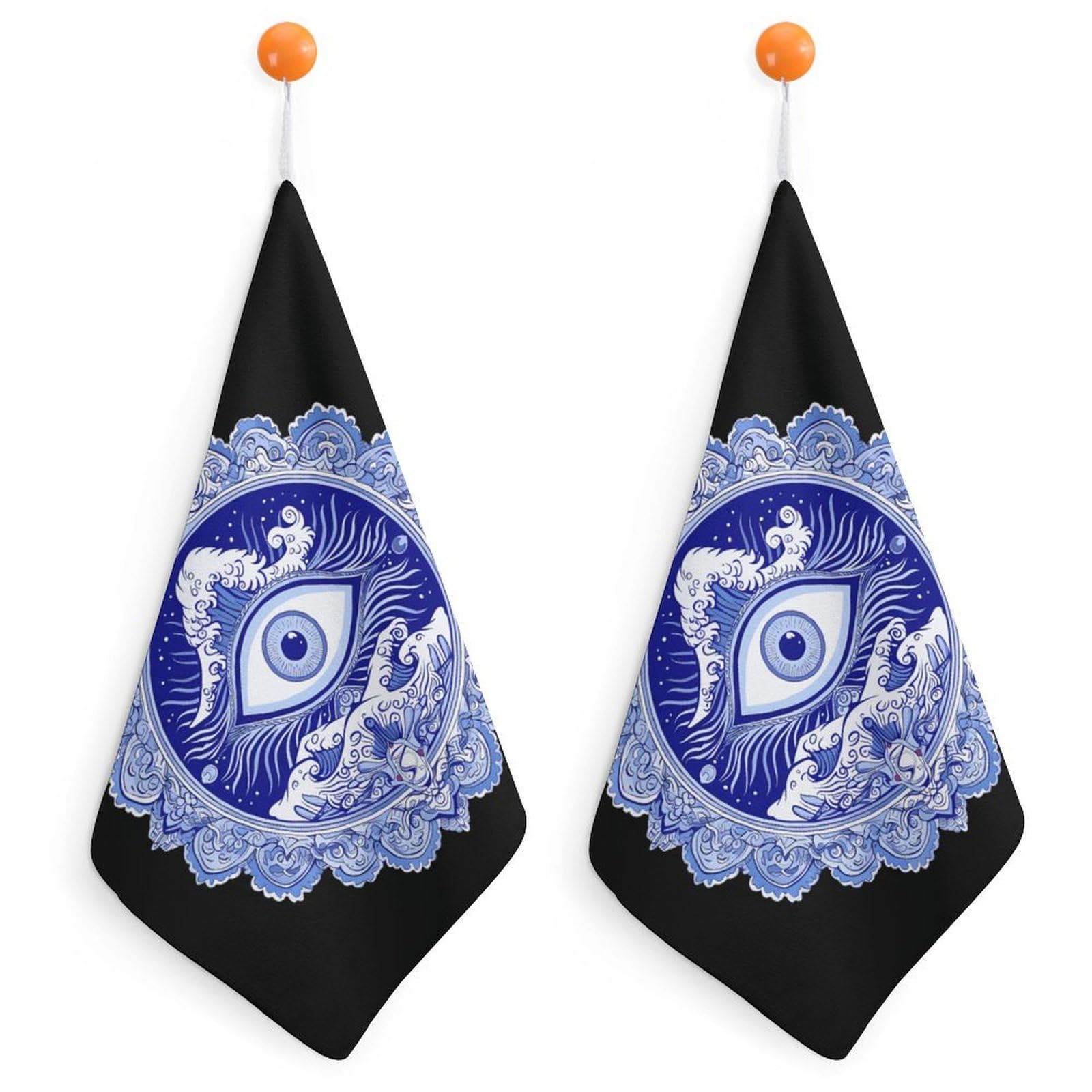 CGSBNGHA Matiasma Evil Eye Hand Towel Hanging Face Towels Cleaning Cloths Handkerchief for Bathroom Kitchen
