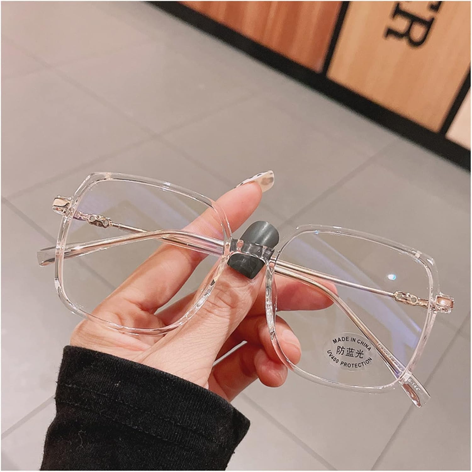 Occhiali da Lettura Oversize Eleganti, Ultra Leggeri, TR+Cerniera A Molla Quadrata in Metallo, per Uomo E Donna, Transparent, 2.5X
