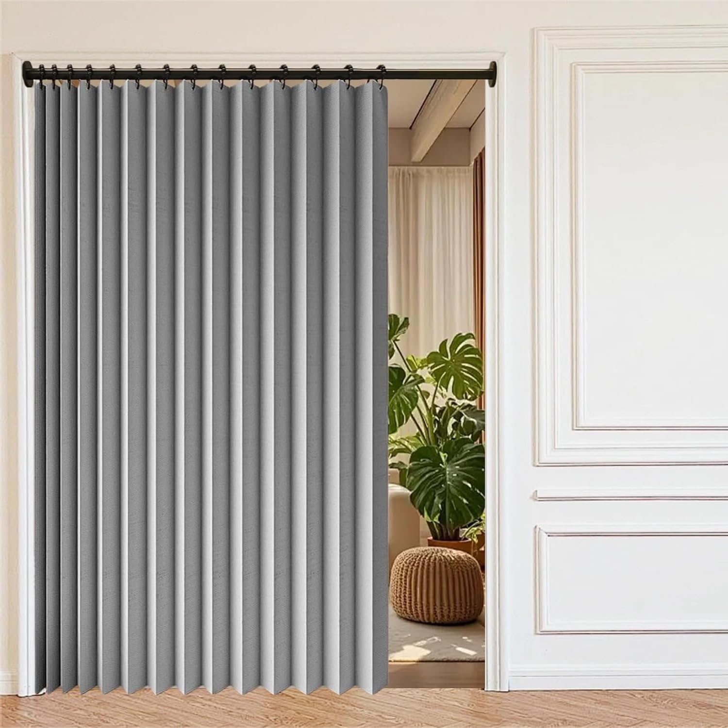 Separadores de habitación de diseño personalizado con acabados elegantes en gris