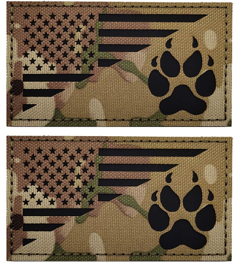 Amazon.com: IR K9 Dog Handler Paw K-9 USA Flag Infrared Tactical Morale ...