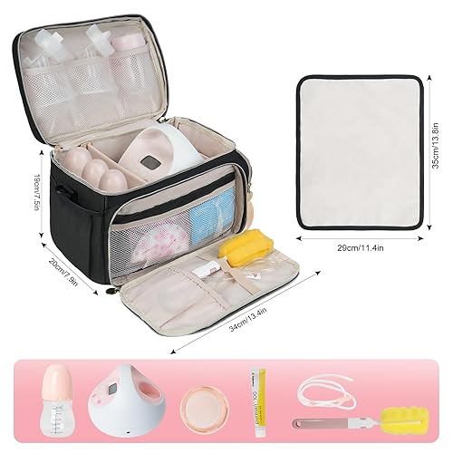 Miniatura 9 de Bolsa para extractor de leche compatible con Spectra S1 y S2, bolsa de almacenamiento de viaje para bombeo de leche para artículos esenciales y