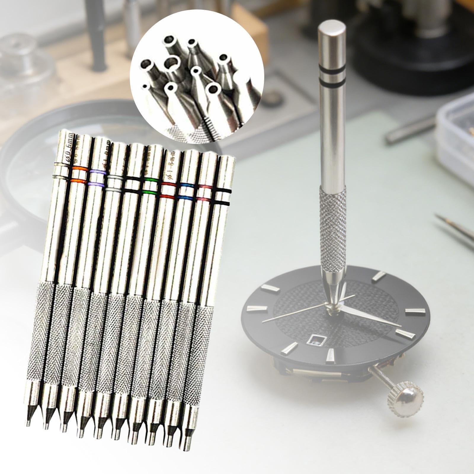 Harilla Kit d'outils de réparation pour Aiguilles de Montre, poussoirs, en Acier Inoxydable, pour horlogers et bijoutiers (Minutes et Secondes).