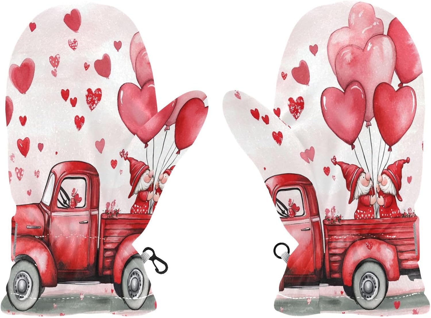 Valentine Hearts Love Truck Toddler Mittens Kids Winter Gloves Warm Infant Mittens Fleece Lined for Baby Girls S