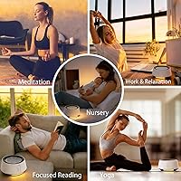 Vista 6 de BGOVERSS Máquina de sonido de ruido blanco con 20 sonidos relajantes, luz nocturna de 10 colores, máquinas para dormir para el hogar, oficina