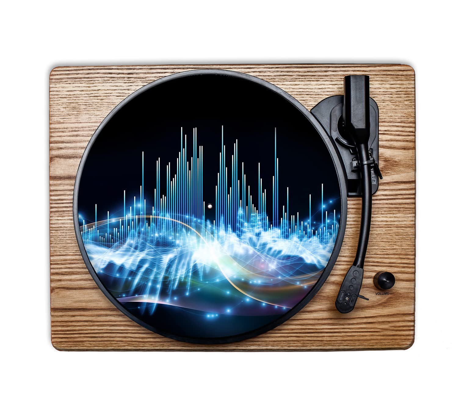 Slipmat Tapis de tourne-disque en caoutchouc "Waves Of Sound" – Tapis pour gramophone 30,5 cm