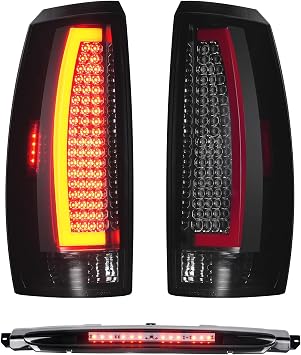 Tresound Tail Light + 3rd Brake Light Fit for Chevy Avalanche 2007-2012, Rear Taillight Assembly