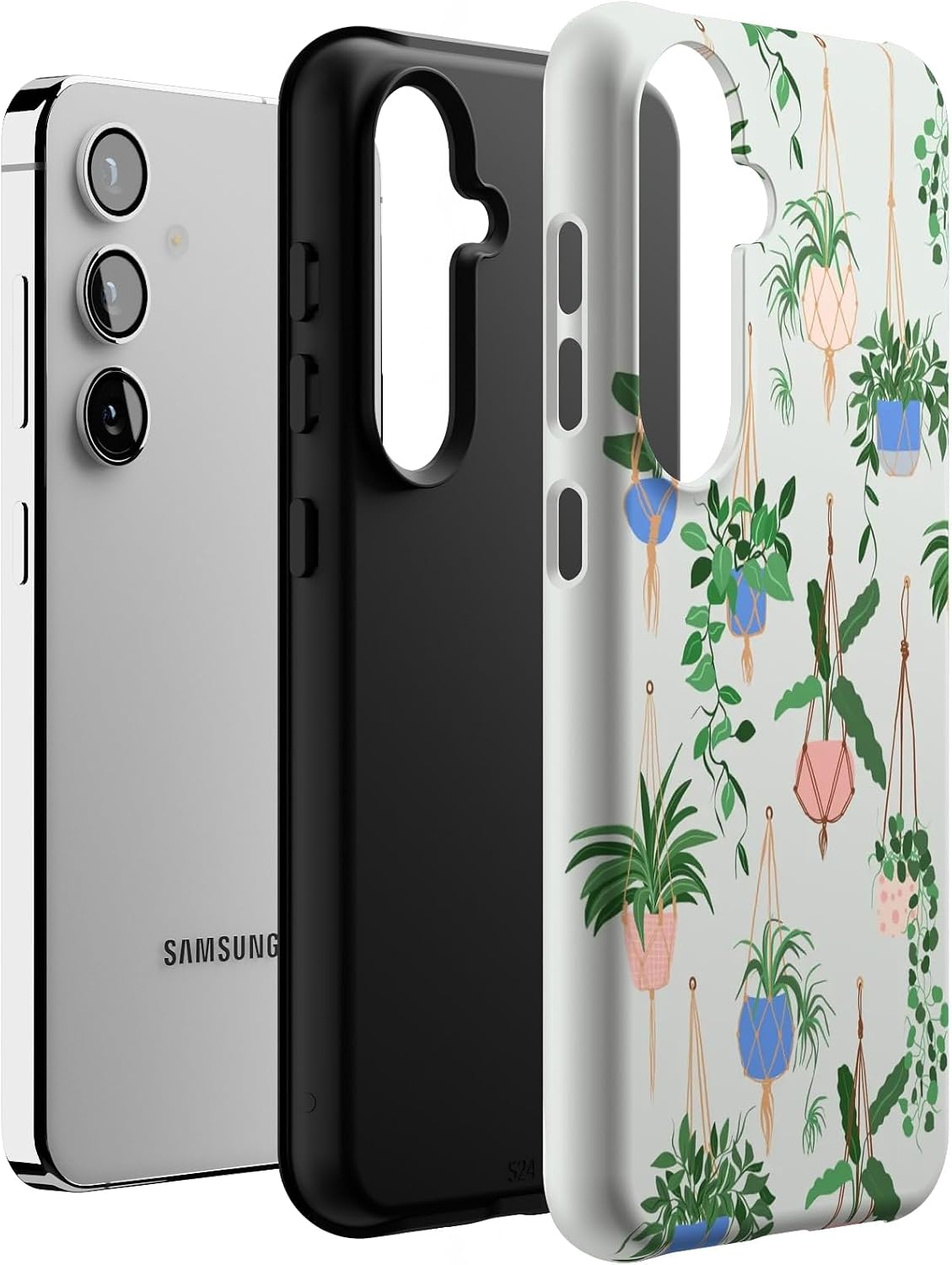 Casely Galaxy S24 Case | Hanging Around | Potted Plants Floral | Essential Slim Dual-Layer Protective Design