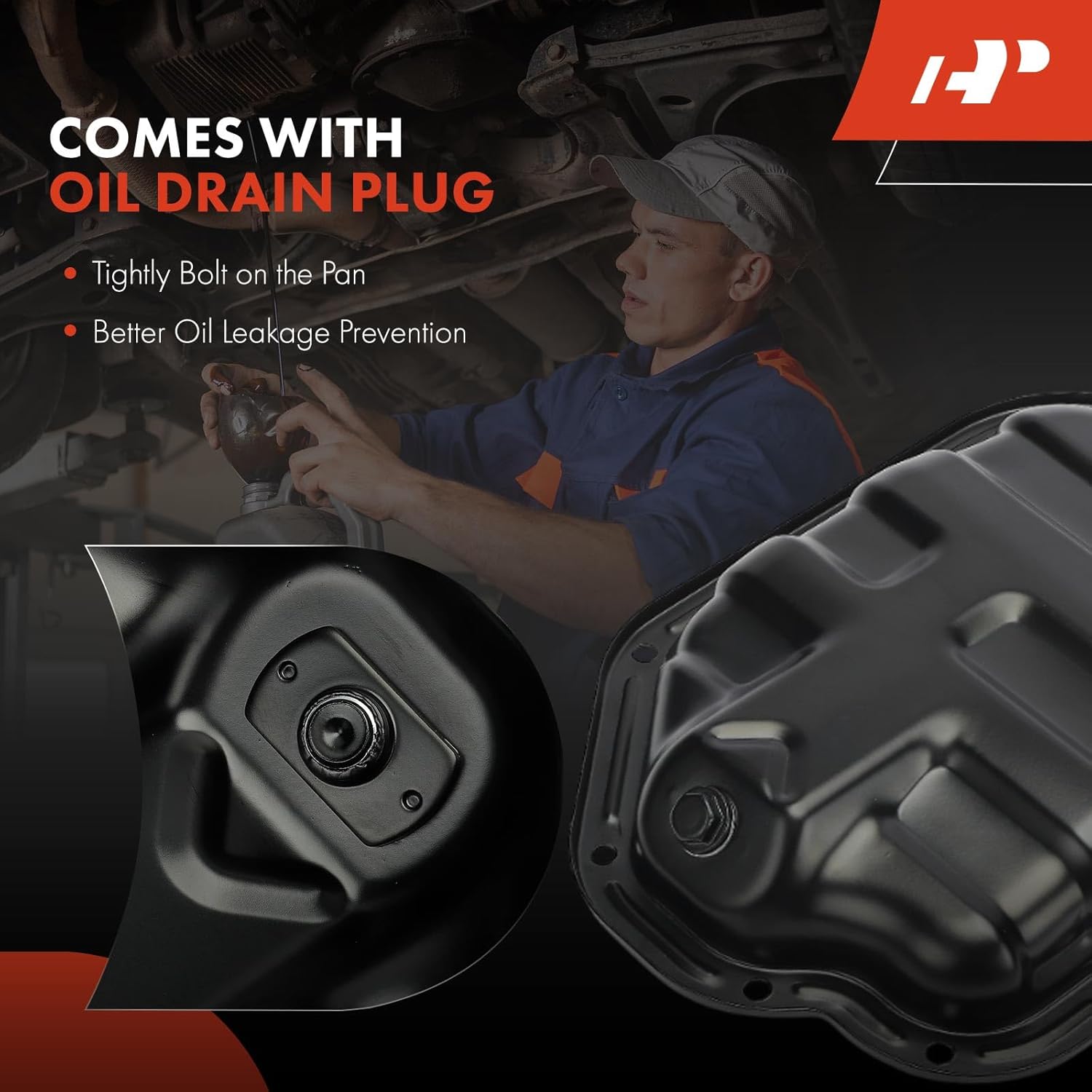 A-Premium Lower Engine Oil Pan Sump with Drain Plug Compatible with Nissan 350Z 2003-2006 & Infiniti G35 2003-2007, FX35 2003-2008, M35 2006-2008, 3.5L, Gas, Replaces 111104P110